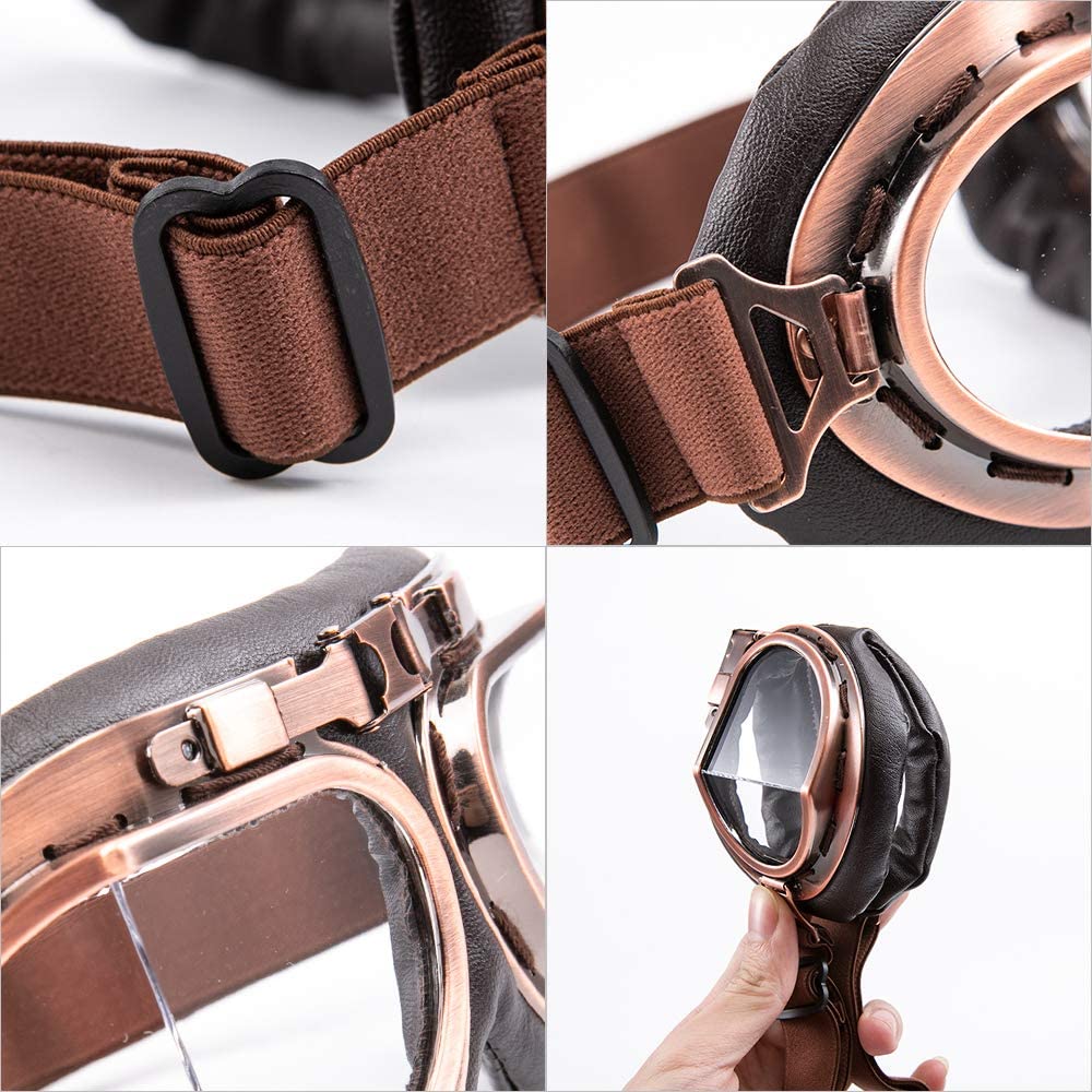 MUXSAM Vintage Motorcycle Goggles, ATV Motocross Goggles, Dirt Bike Racing Riding Off Road Scooter Glasses, Windproof Dustproof