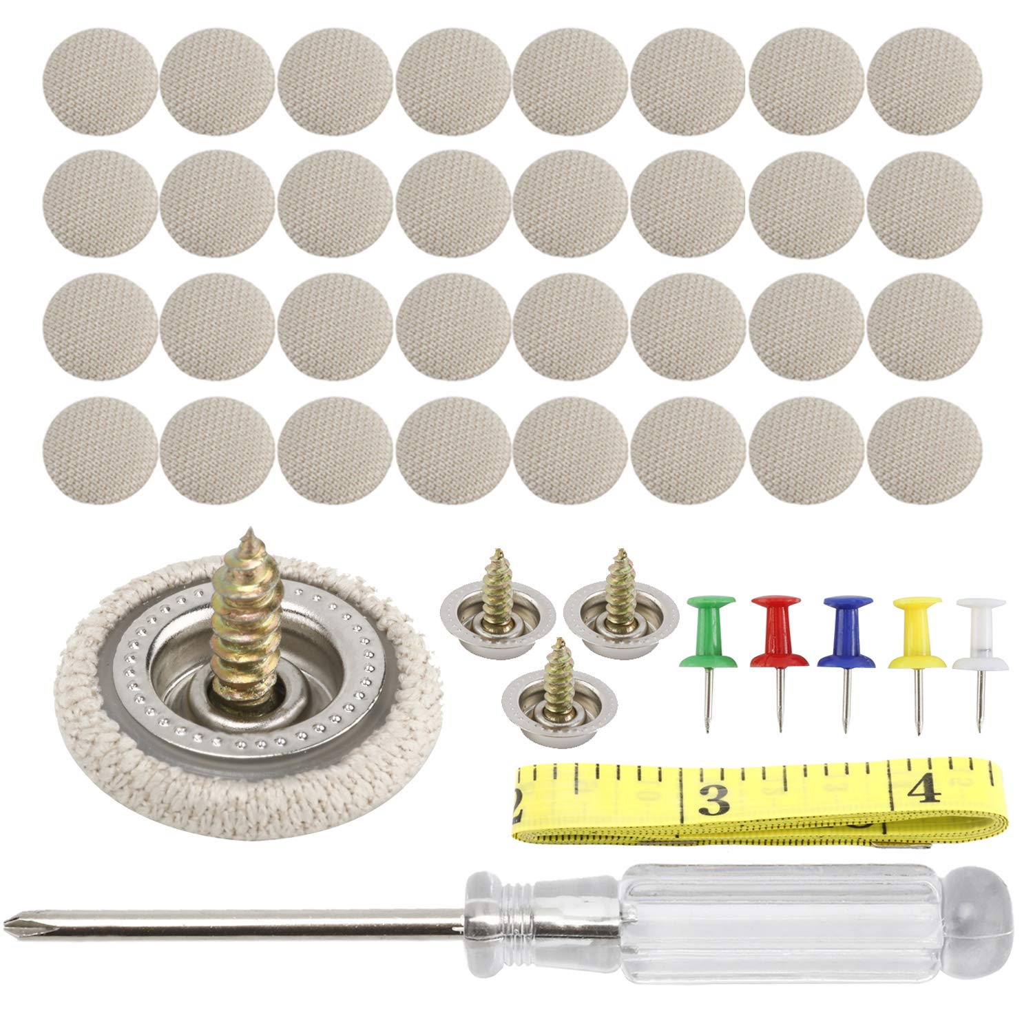Highfree 60 Pcs Car Roof Repair Rivets Headliner Repair Button Auto Roof Snap Rivets Retainer For Interior Ceiling Cloth Fixing Repair Buckle With Installation Tool (Grey Grid)