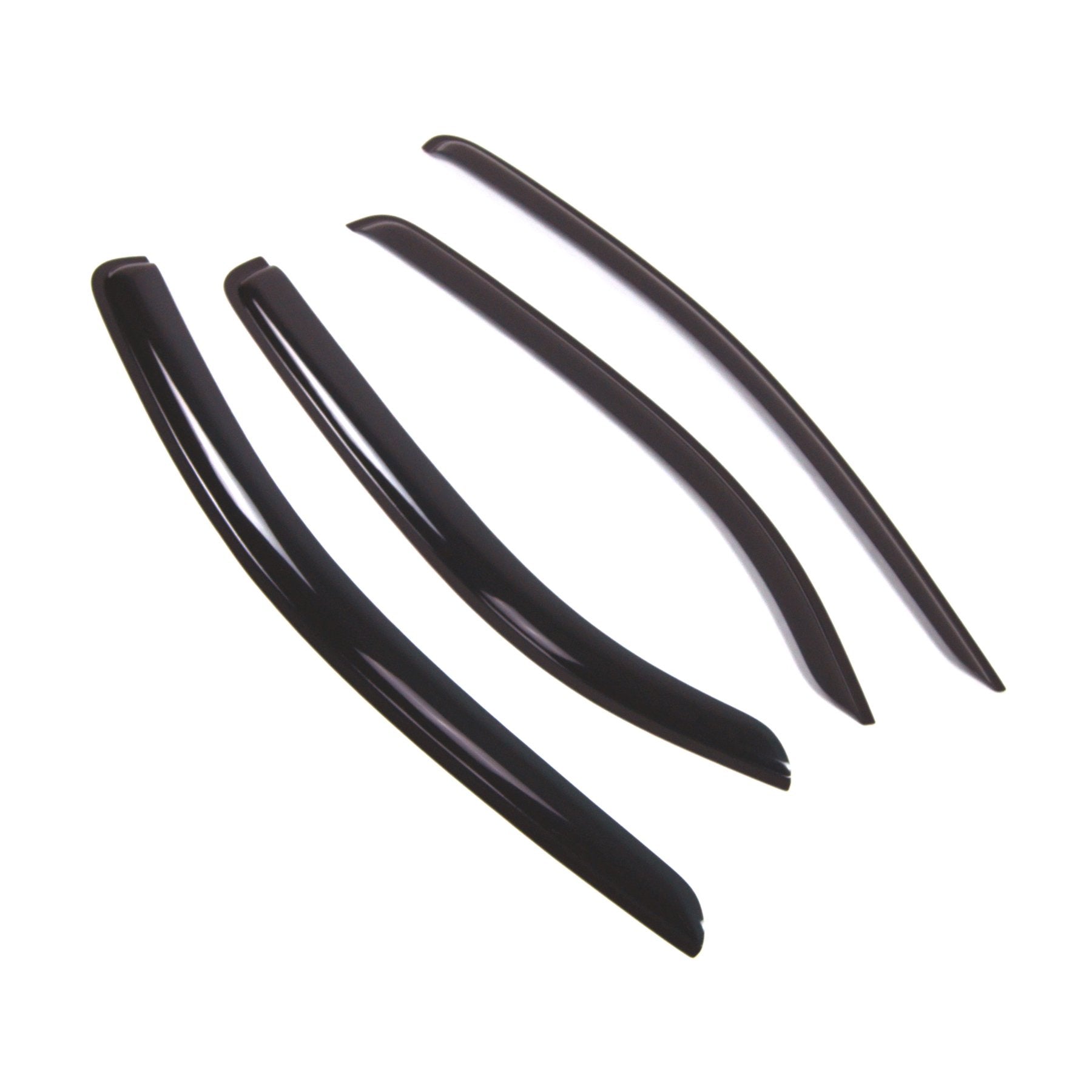 Tuningpros WD2-687 Dark Smoke 4 Pcs Set Window Visor (Outside Mount) Deflector Rain Guard Compatible with 2011-2015 Chevrolet Cr