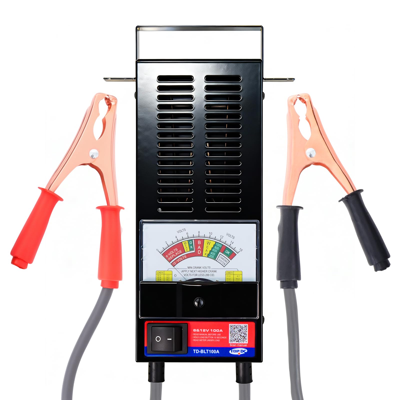 TOPDC Car Battery Tester, 6V/12V, Battery Load Tester 100-1000 CCA, Automotive Battery Tester 100 AMP, for Cars, RVs, Motorcycle