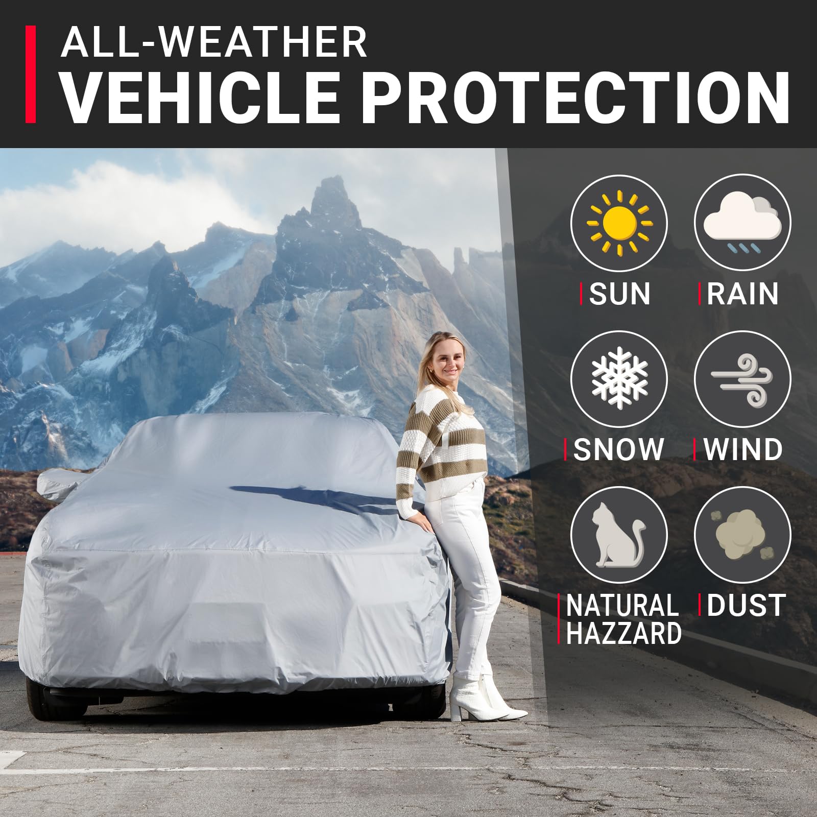 Icarcover 15-Layer Car Cover Waterproof All Weather | Premium Quality Car Covers For Automobiles, Uv Protection, Audi A3, S3, 3-