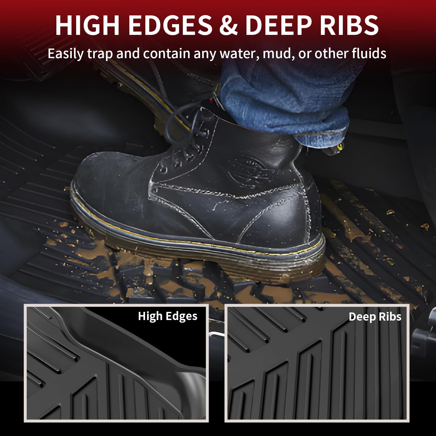 Lasfit Floor Mats For Toyota Rav4 | 2013-2018 (Not For Hybrid & Prime) All Weather Floor Liner For Rav 4 Tpe Custom Fit Car Mats