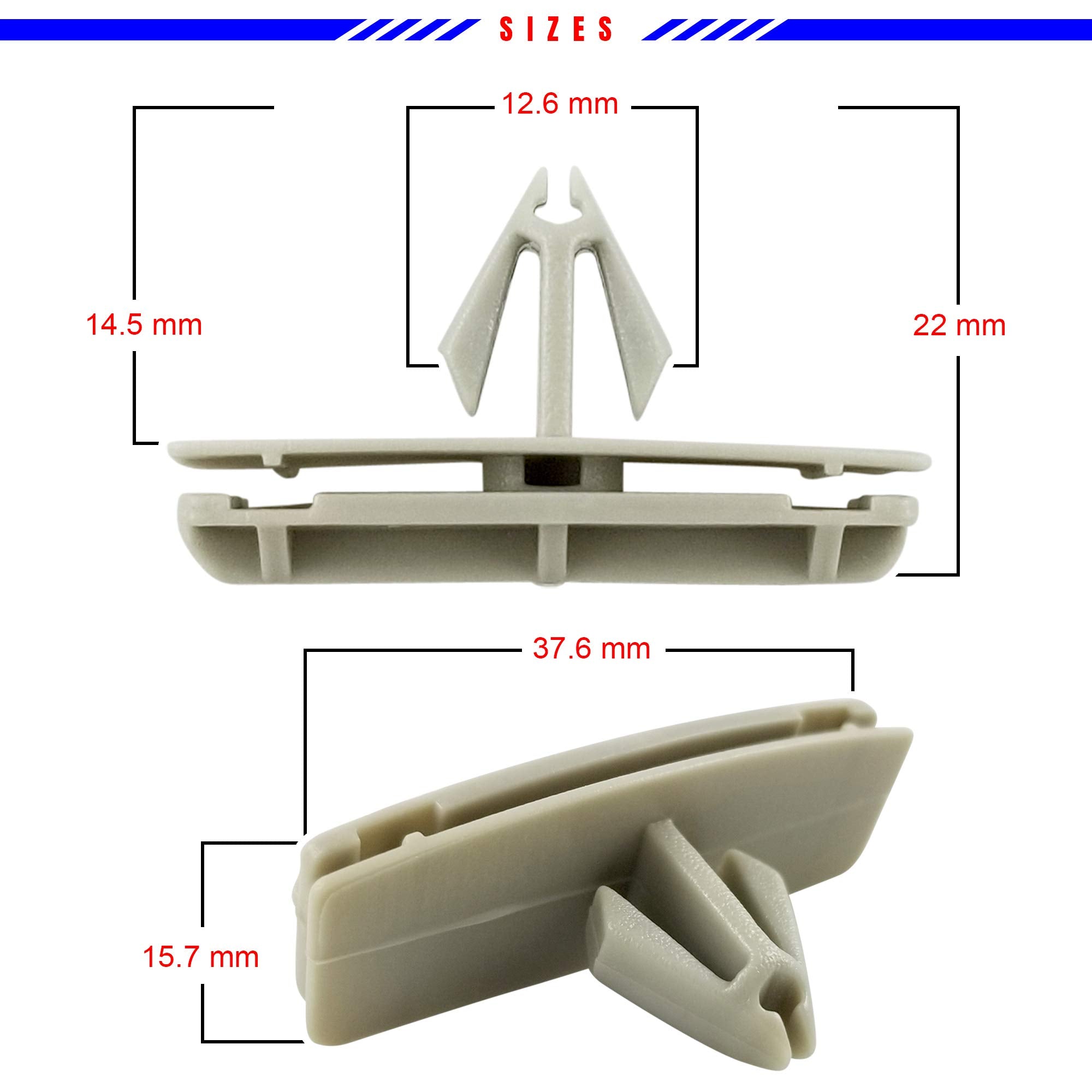Mean Mug Auto 23181-6133A 50X Fender Flare Moulding Clips - Compatible With: Chrysler, Jeep - Wrangler, Liberty - Replaces Oem #