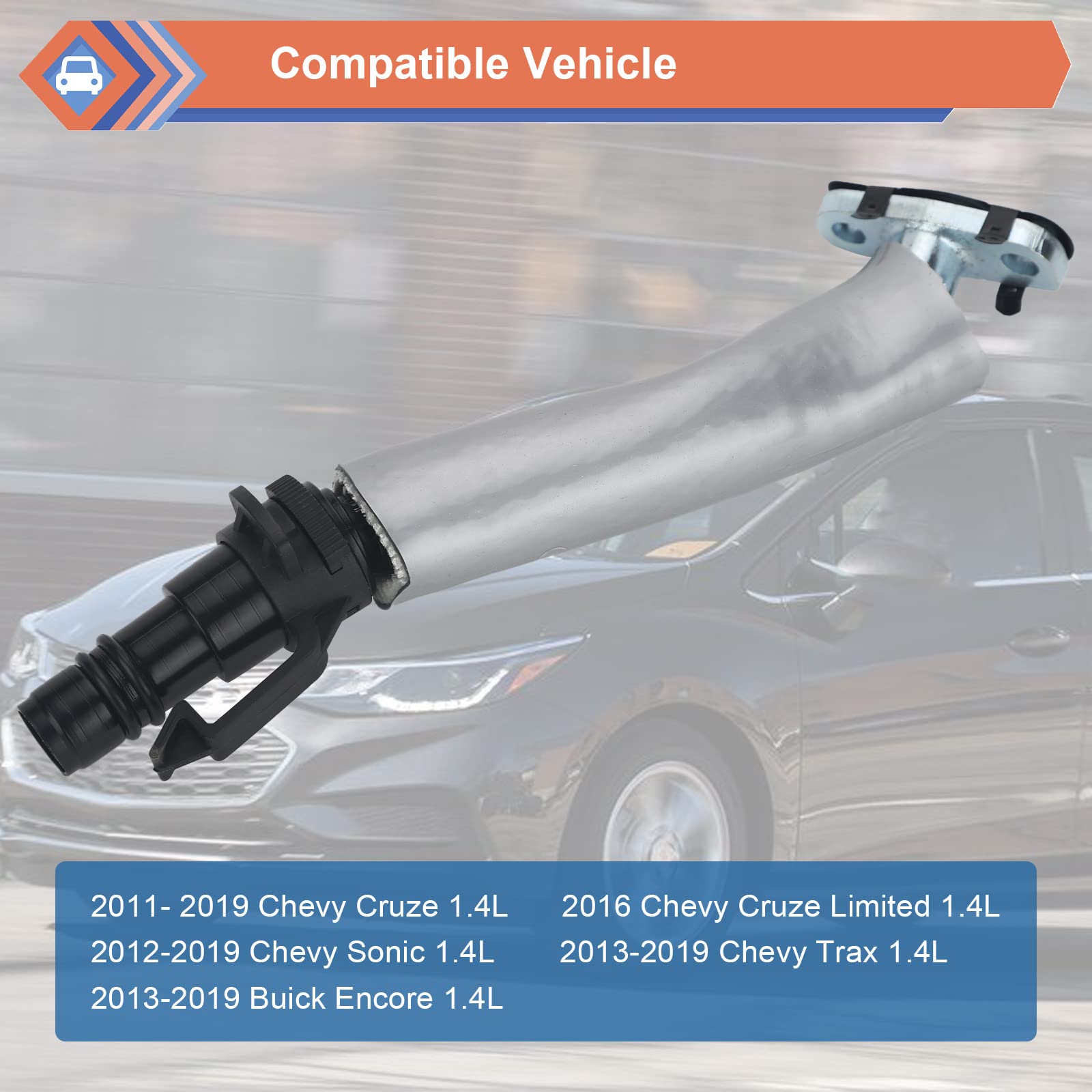 Zonfant Turbocharger Oil Return Tube Pipe Compatible With Chevy Buick Vehicle Cruze Sonic Trax Encore 1.4L, Engine Turbocharger Oil Return Line, Replaces#55569839 55587854