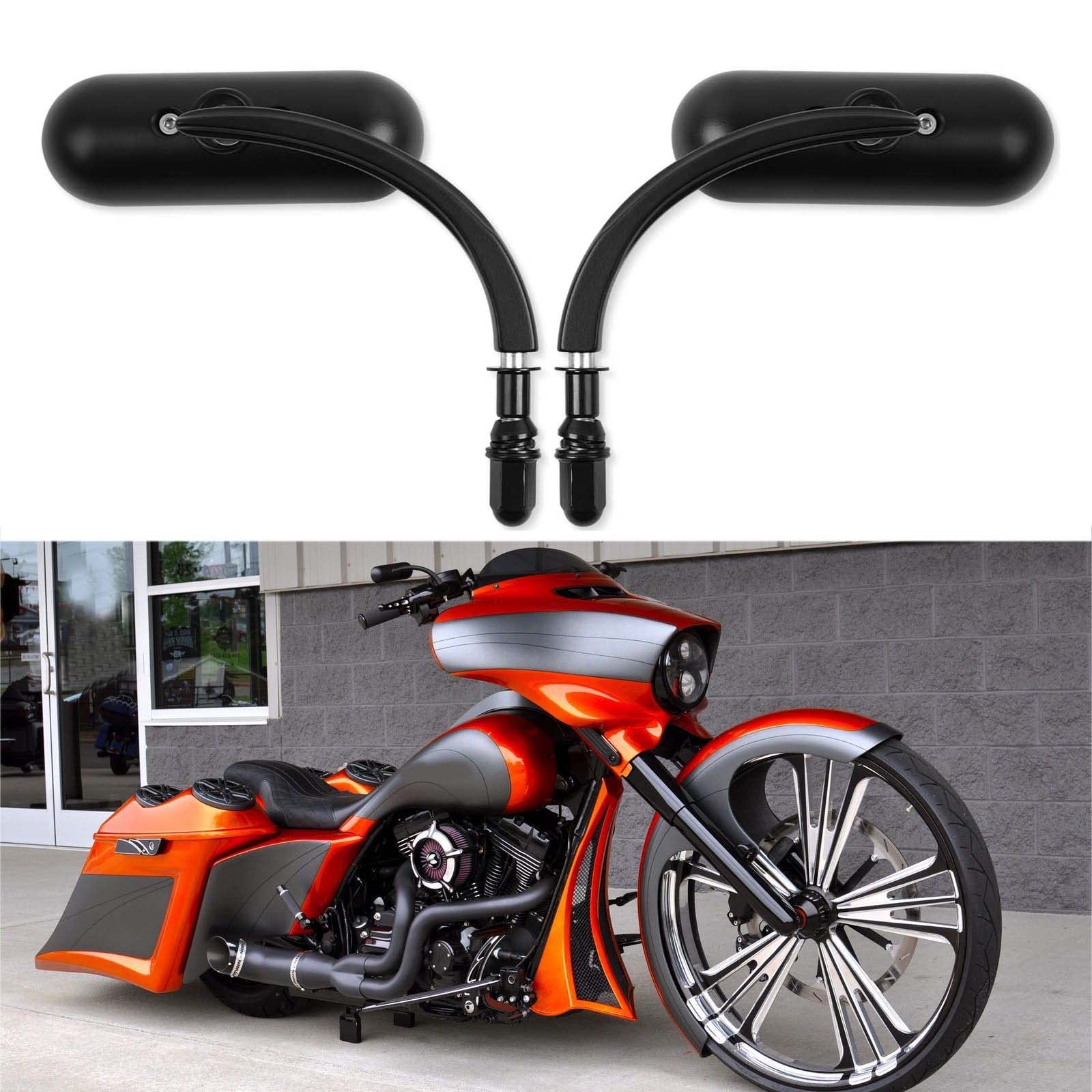 MISS MOLY 8mm 10mm Motorcycle Mini Black Sportster Mirrors, Aluminum, Compatible with Honda, Suzuki, Harley, Model LXECBUS242, Black#1