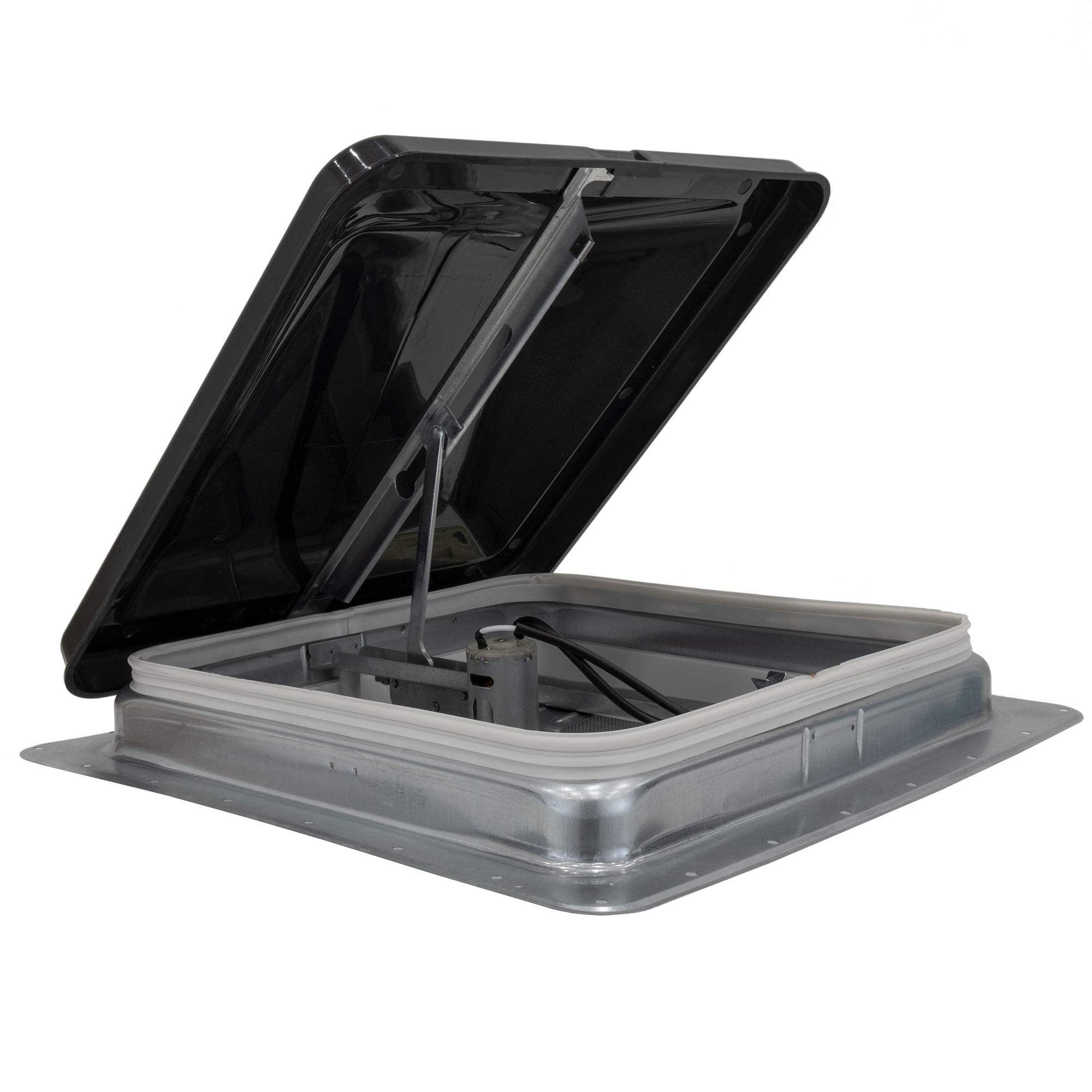 Hengs Industries 14'' Rv Roof Vent Kit W/Butyl Tape W/12 Volt Fan | Tinted | #74112-C | Rv Replacement Vent (2)