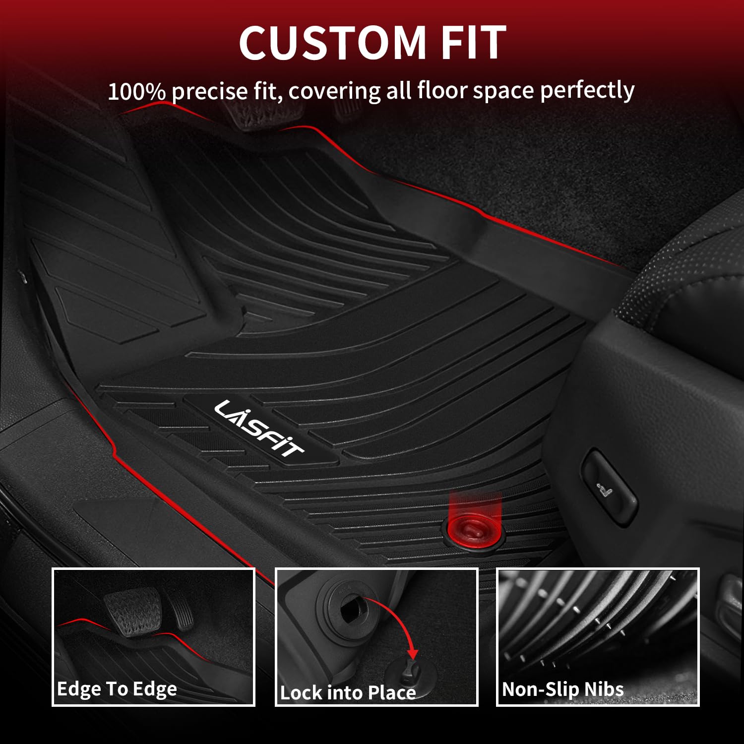 Lasfit Floor Mats For Toyota Corolla Sedan 2020-2025 (Not For Cross Or Hatchback),All Weather Protection Floor Liners,Tpe Car Ma