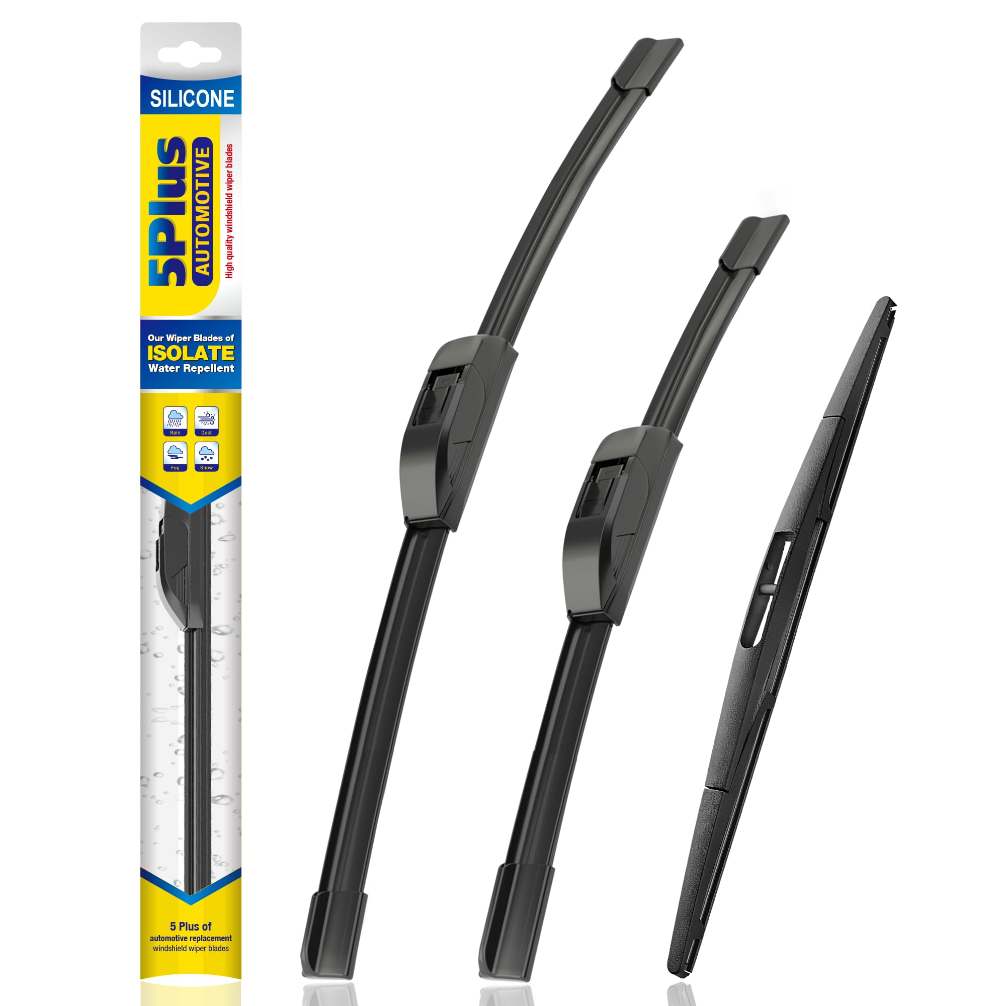 5 Plus Silicone Windshield Wipers Replacement For 2009-2020 Honda Fit Wiper Blades(Set Of 3),Automotive Replacement Windshield W