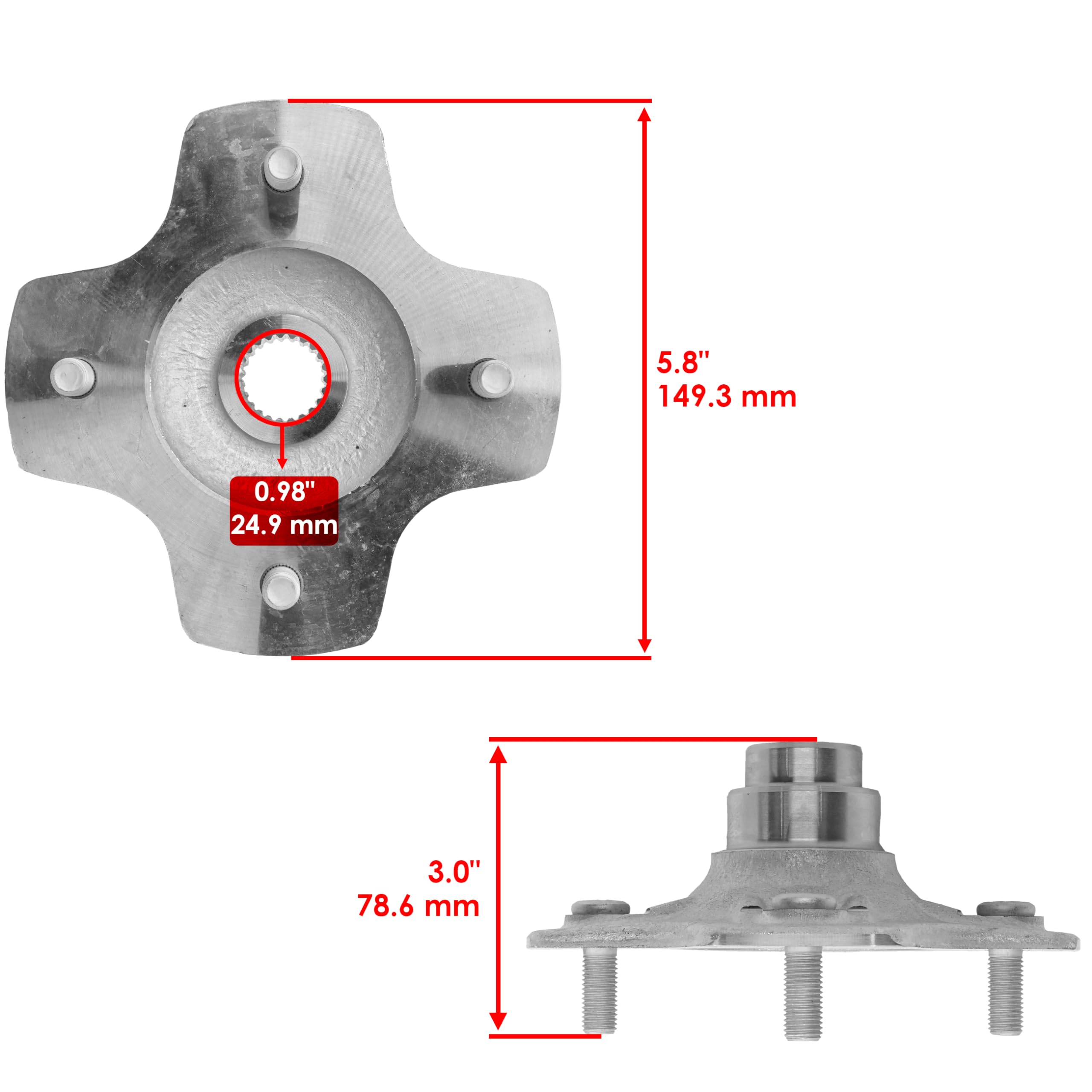 Caltric Rear Left Axle Wheel Hub Compatible With Honda Rancher 420 4X4 2014-2023 / Foreman 500 4X4 2014-2023/42620-Hr3-A20