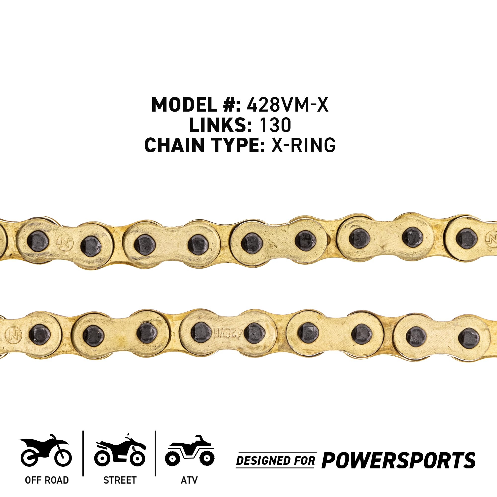 Niche Gold 428 X-Ring Chain 130 Links With Connecting Master Link
