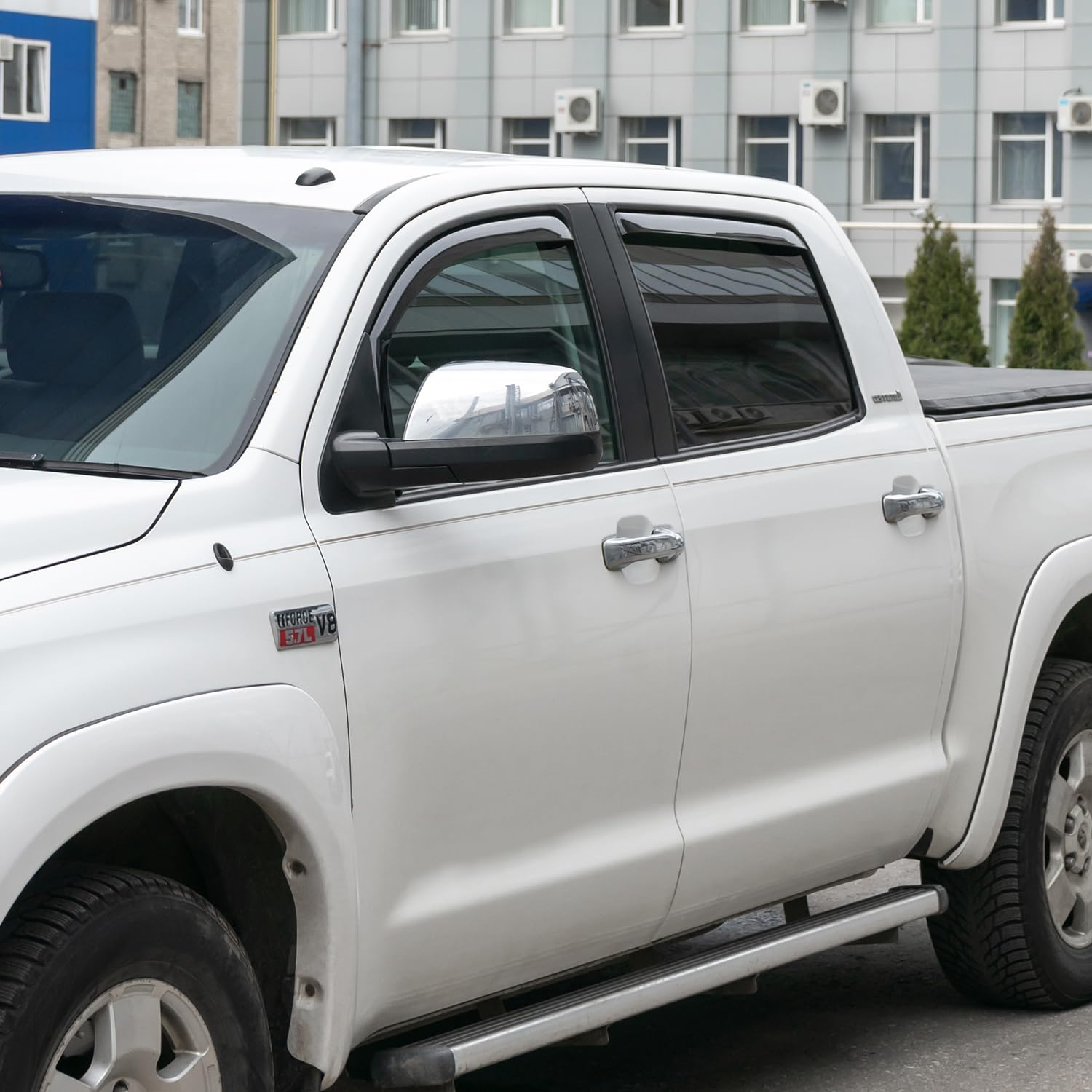 CLIM ART in-Channel Incredibly Durable Rain Guards for Toyota Tundra 2007-2021 CrewMax, Original Window Deflectors, Vent Deflect