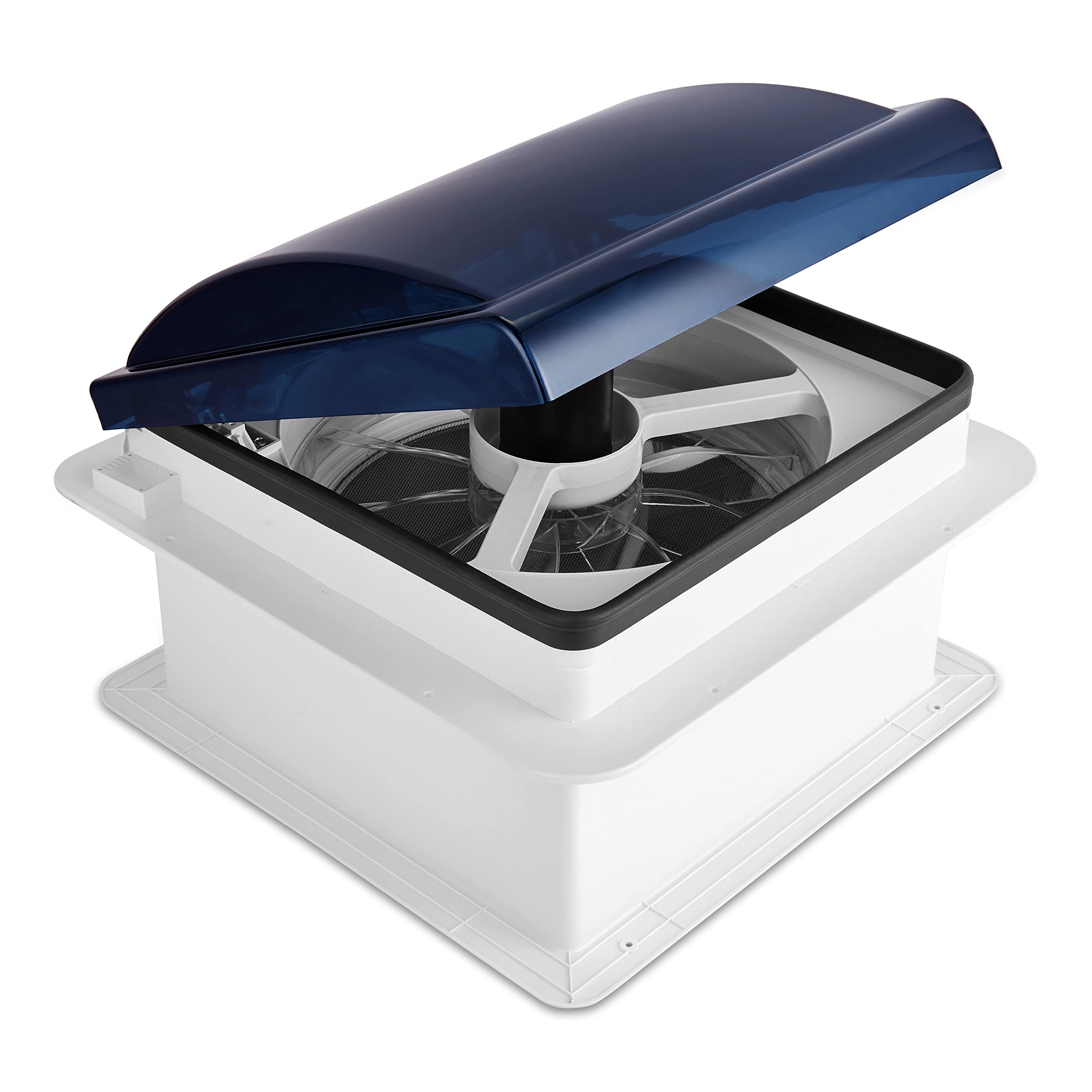 Hike Crew 14    Rv Roof Vent Fan | 12V Intake & Exhaust Camper Fan | Manual Open/Close | Includes Screws & Garnish | Smoked Lid