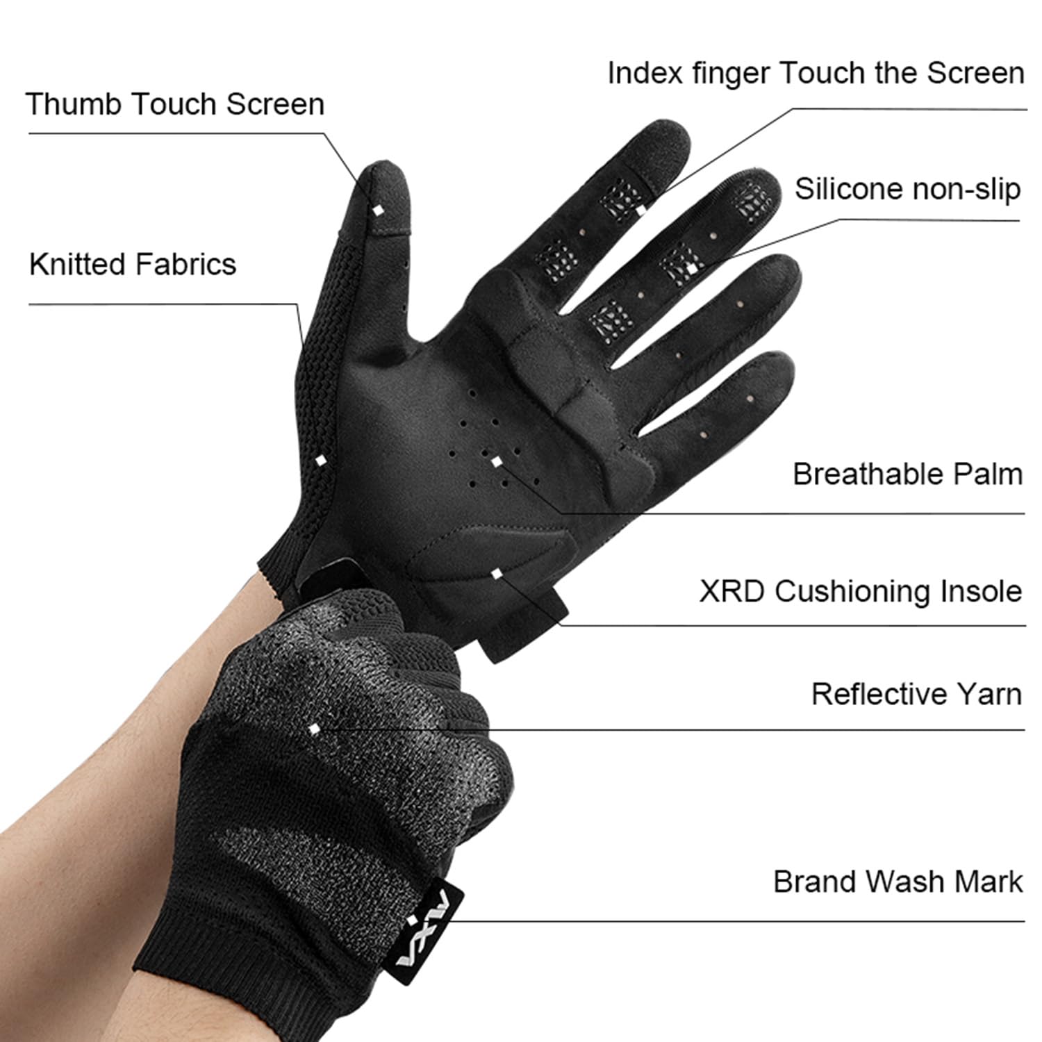 Vxw Motorcycle Gloves For Men Full Finger Touchscreen Motorbike Gloves High Protection Motorcycle Gear For Bmx Atv Road Racing(L