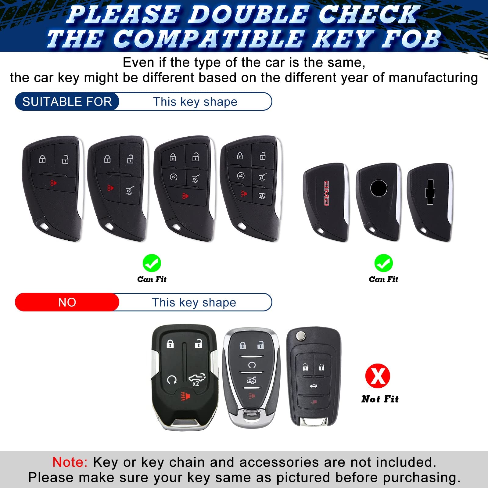 X Xotic Tech Red Soft Tpu Key Fob Shell Full Cover Case W/Red Keychain, Compatible With Chevrolet Suburban Tahoe Or Buick Or Gmc Yukon Denali 2021-2025 Smart Keyless Entry Key Gm-13541565/13537962