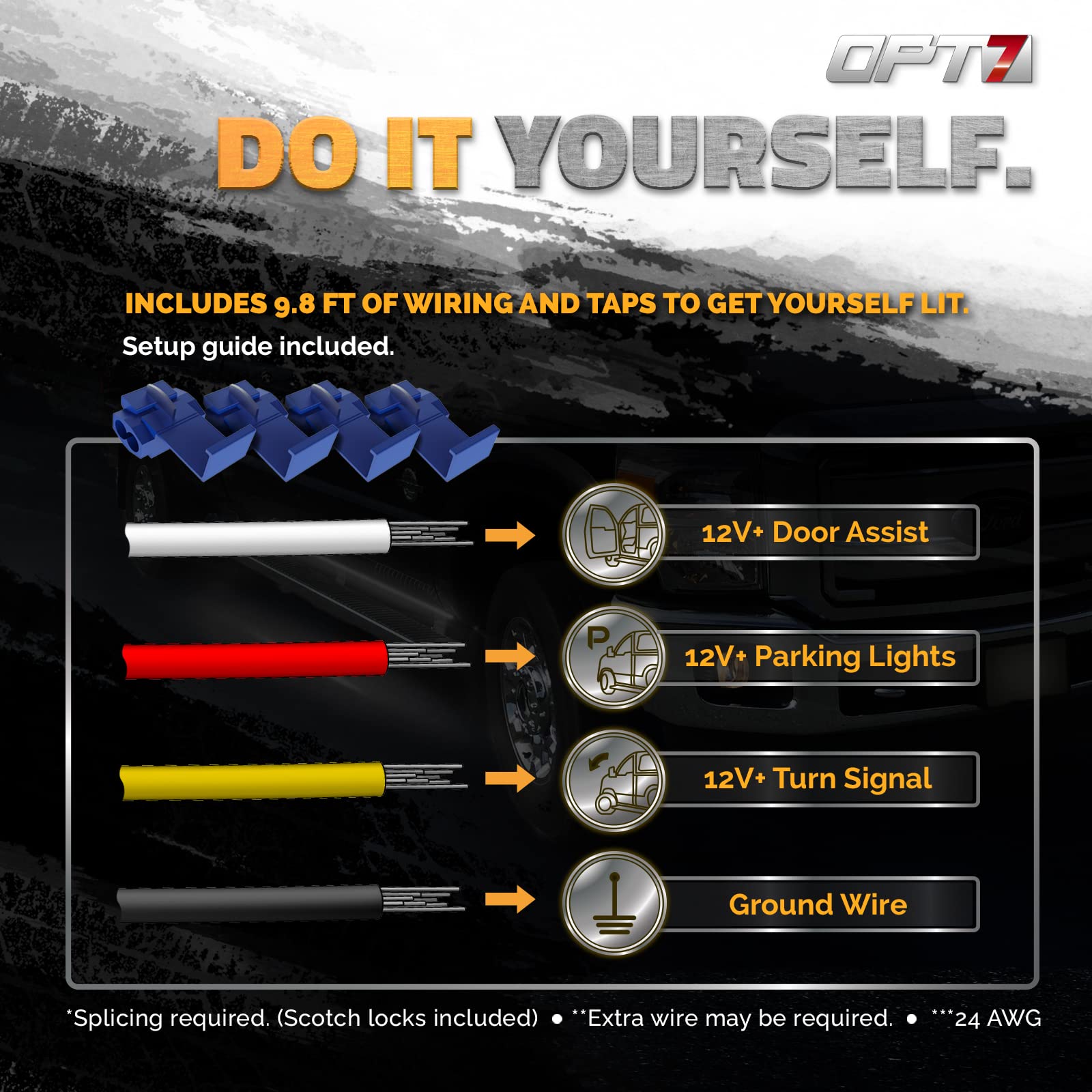 OPT7 Sidekick 86" LED Running Board Lights, Amber Sequential Turn Signal, White Courtesy Light for Extended Crew Cab Trucks