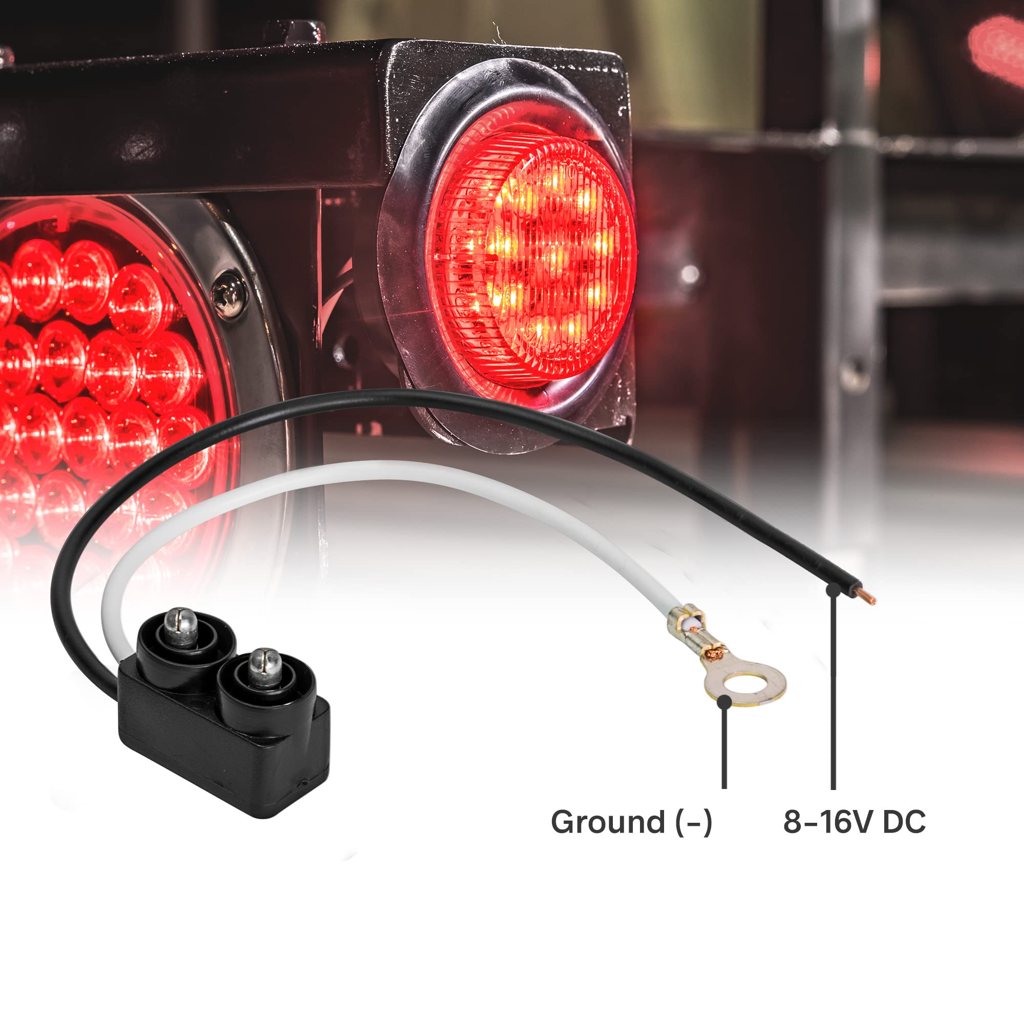 True Mods 2'' 12V Red Round 10 Led Light [2 In 1 Reflector] [Polycarbonate] [D.O.T. Certified] [Grommet & Plugs] [2 Year Warrant
