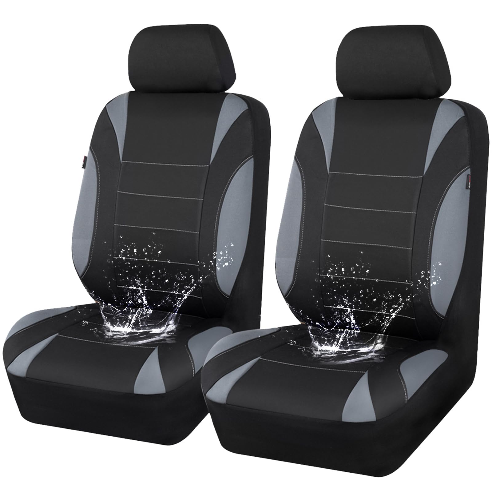 CAR PASS Waterproof Car Seat Covers Front Seats Only with 5mm Composite EVA, Neoprene Car Seat Cover with Separate Headrest Cove