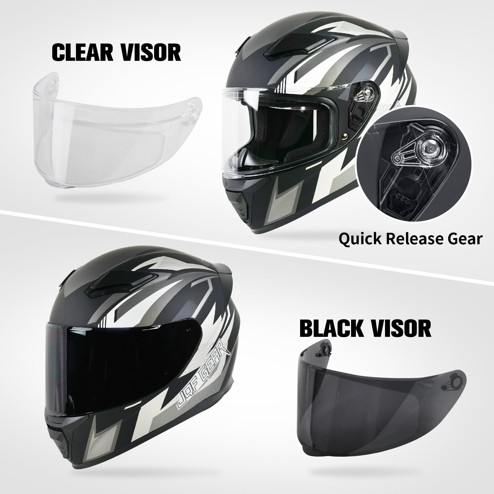 Jqf Gear Full Face Motorcycle Helmet Dot Approved Ws-607 Motorcycle Helmets For Adults Motorbike Racing Street Bike Helmet With