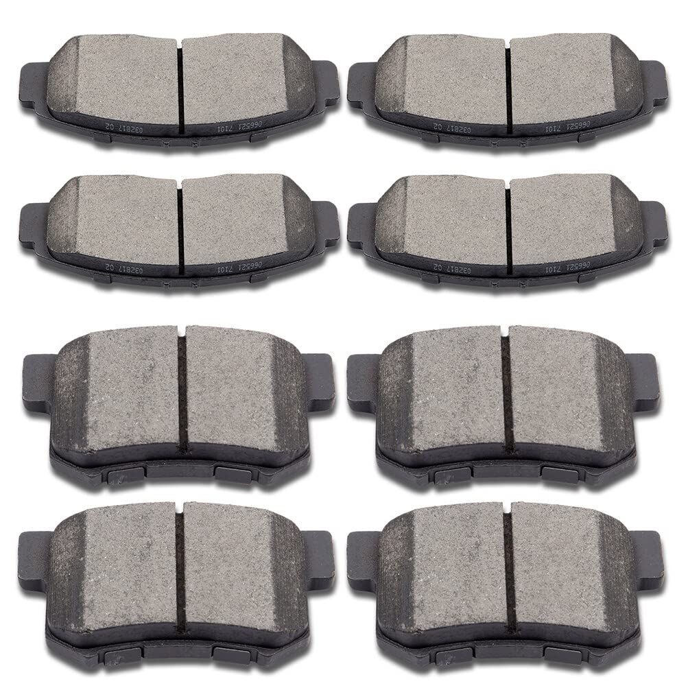 Cciyu D536 D787 8Pcs Front & Rear Ceramic Brake Pads Kits 2001-2003 For Acura Cl, 1999-2004 For Acura Rl, 1999-2008 For Acura Tl