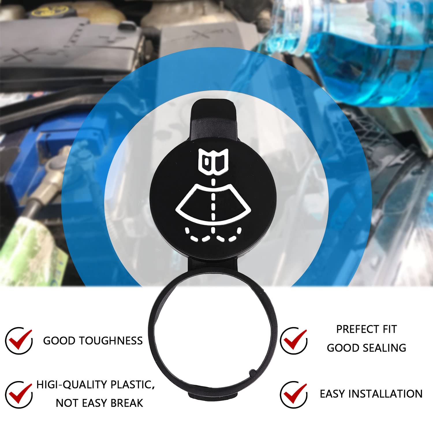 Msyuusr Windshield Wiper Washer Fluid Reservoir Tank Bottle Cap Replacement Cap Compatible for GMC Chevrolet Buick Cadillac 1276
