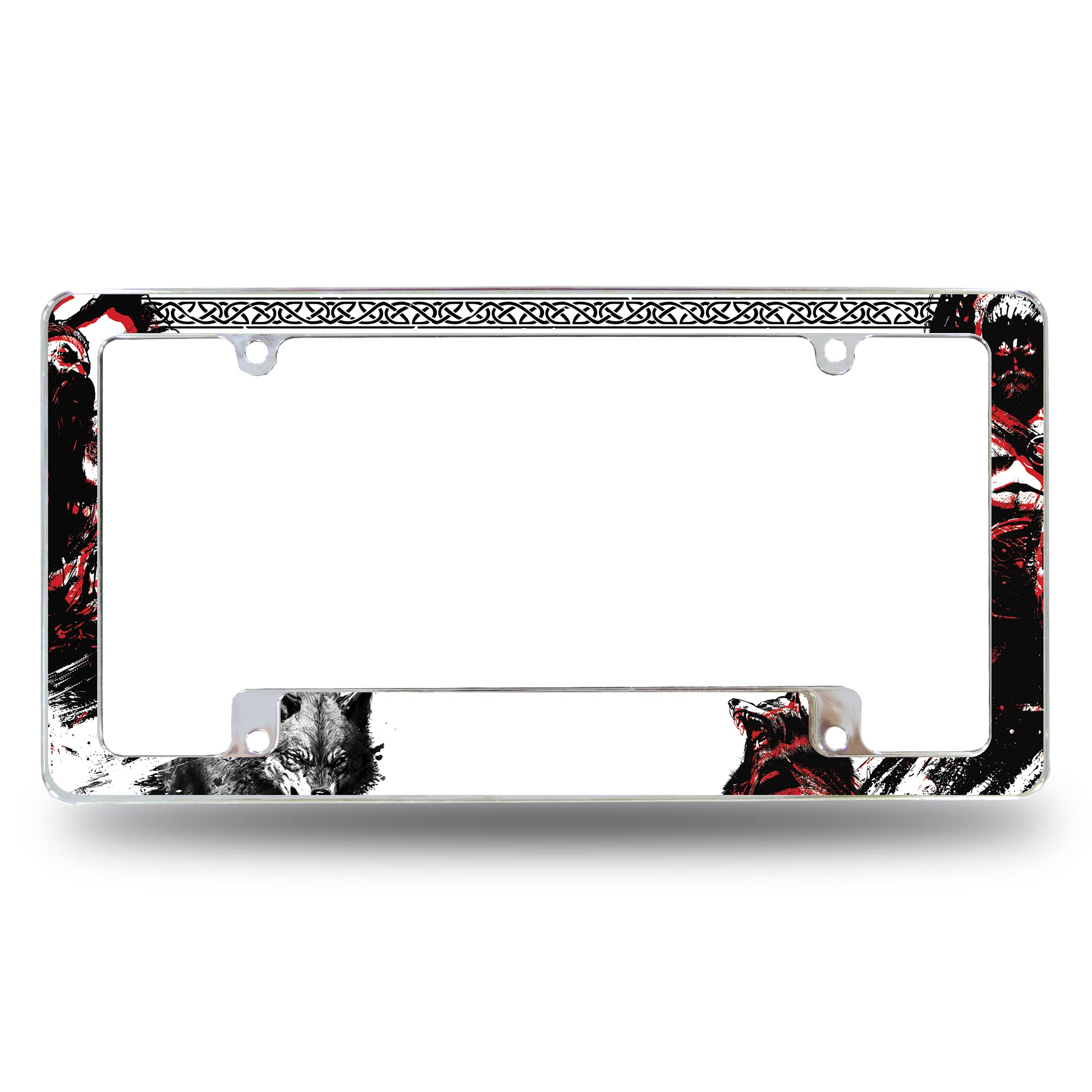 Rico Industries Norse All Over Automotive License Plate Frame for Car/Truck/SUV (12 x 6)