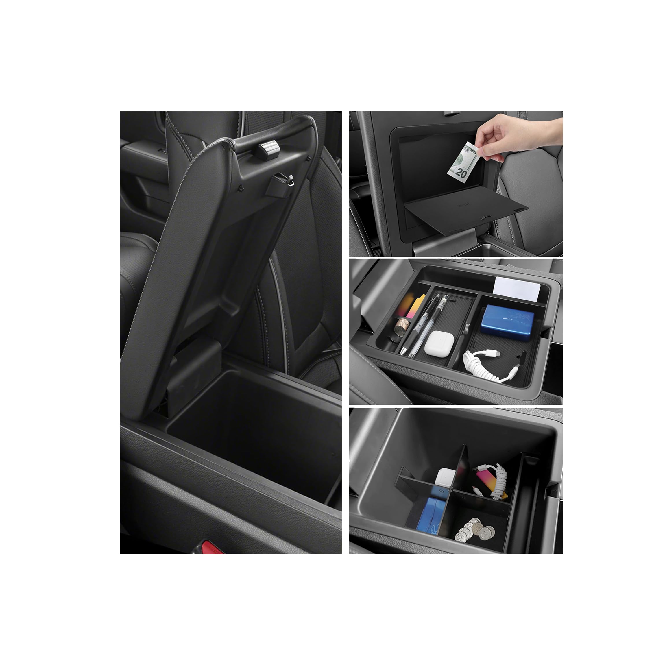 YOJOJOCO 3PCS Center Console Organizer Compatible with Honda 2023-2025 2026 Pilot & 2024-2026 Ridgeline & 2024-2026 Passport Acc