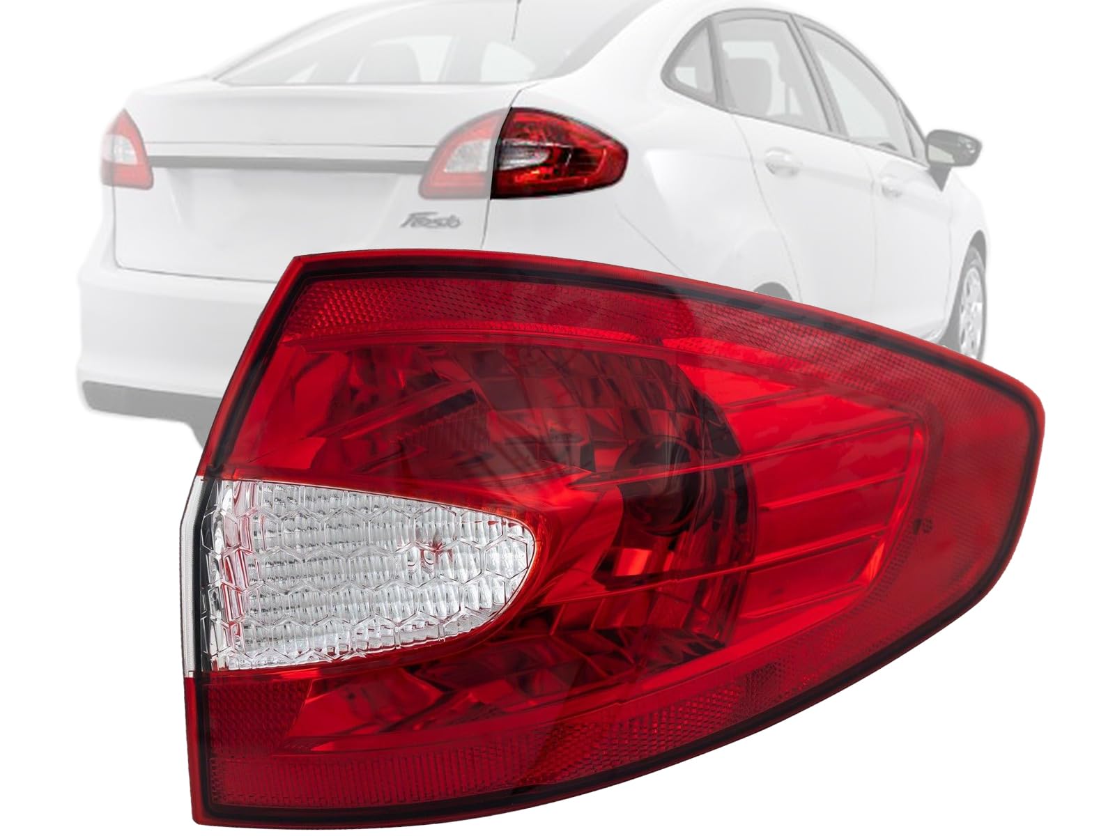 Auto Parts Avenue APA Replacement Outer Tail Light Rear Lamp for 2011 2012 2013 Fiesta Sedan with Bulb Mounts on Body Passenger 