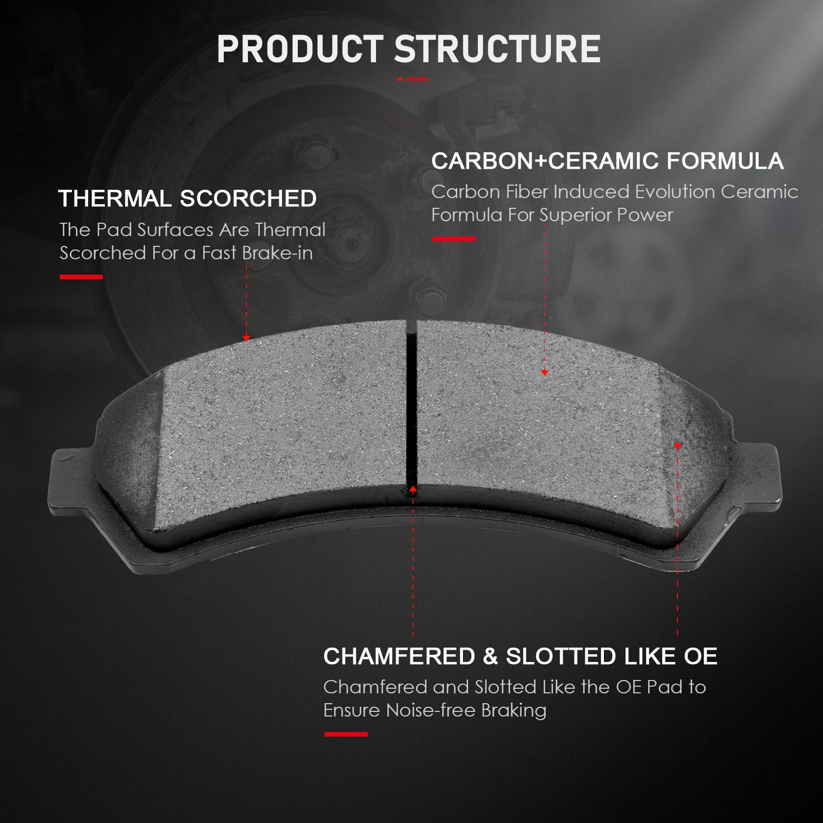Cciyu D726 D729 Front & Rear Ceramic Brake Pads Kits 97-05 For Chevrolet Blazer,98-04 For Chevrolet S10,97-05 For Gmc Jimmy,98-0