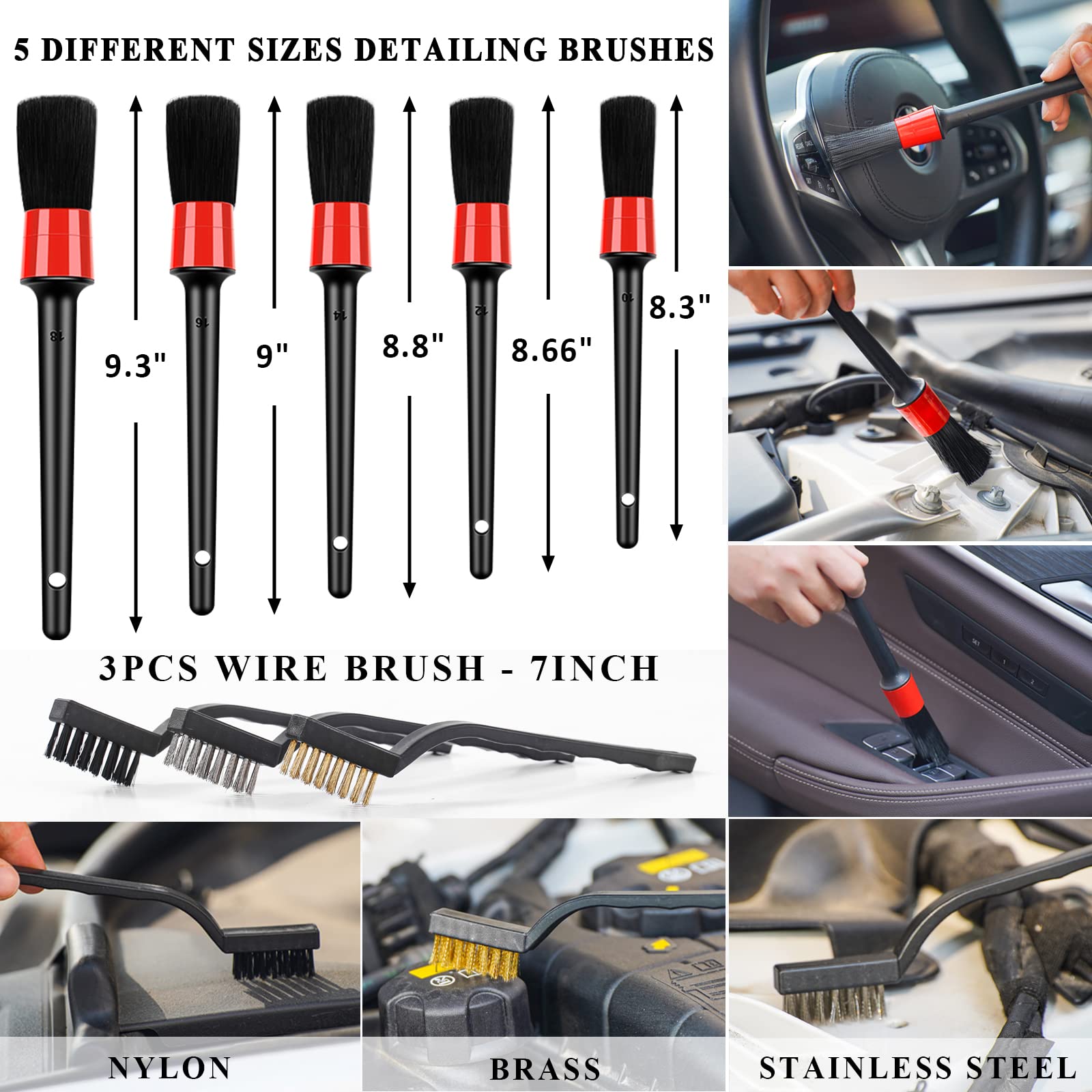 Autodeco 33Pcs Car Wash Detailing Kit Cleaning Kits With Foam Gun Sprayer Brush Large Wash Mitt Towels Complete Interior Exterio