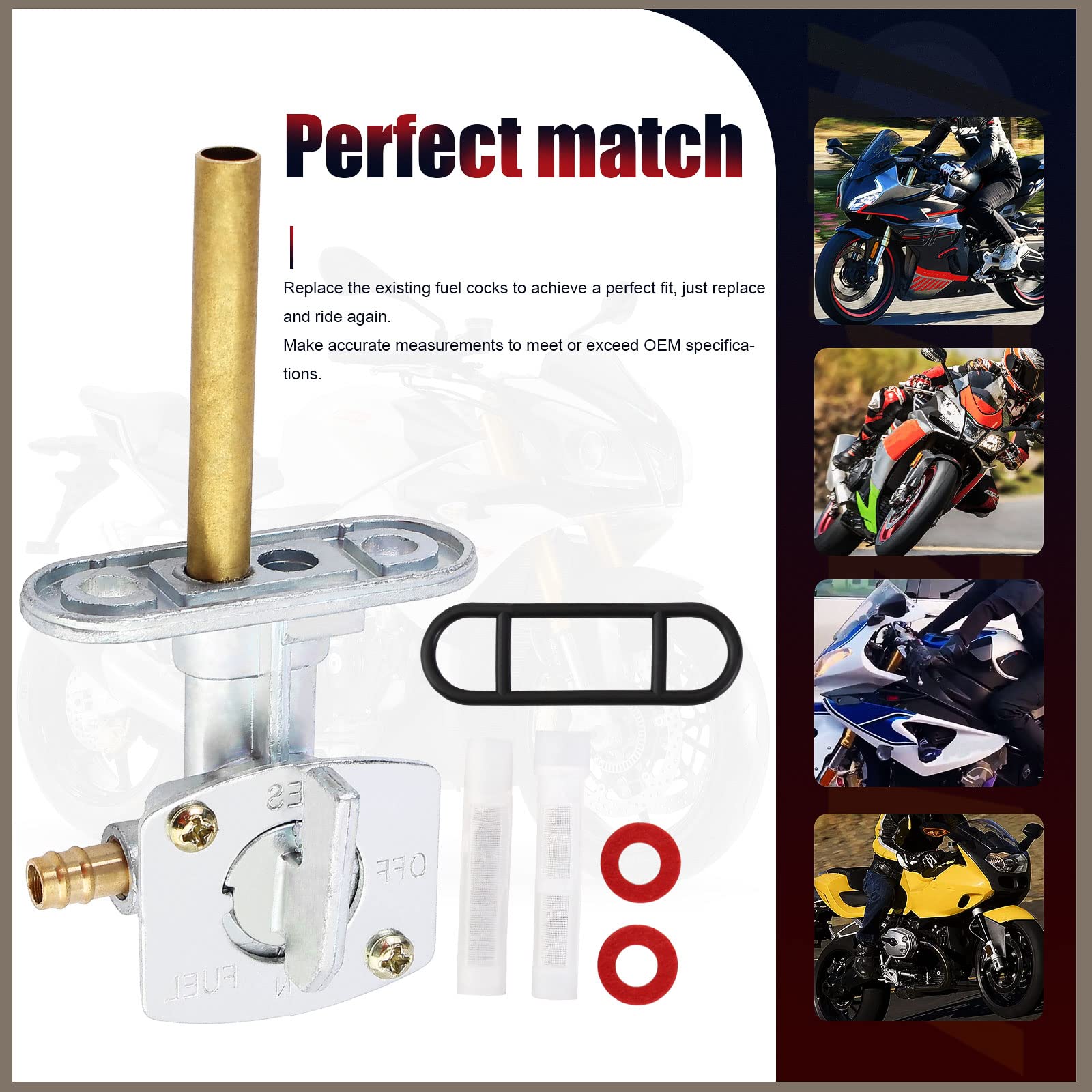 QAZAKY Fuel Gas Tank Petcock Valve Switch Compatible with Polaris Predator 500 Trail Blazer 250 Big Boss 300 400L Magnum 425 Spo