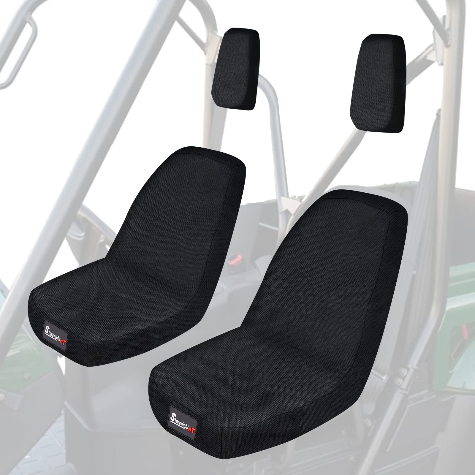 Starknightmt Utv Rhino Seat Covers Water-Resistant Seat Covers Compatible With Rhino 700 660 450 2004-2021 1680D Fabric Black