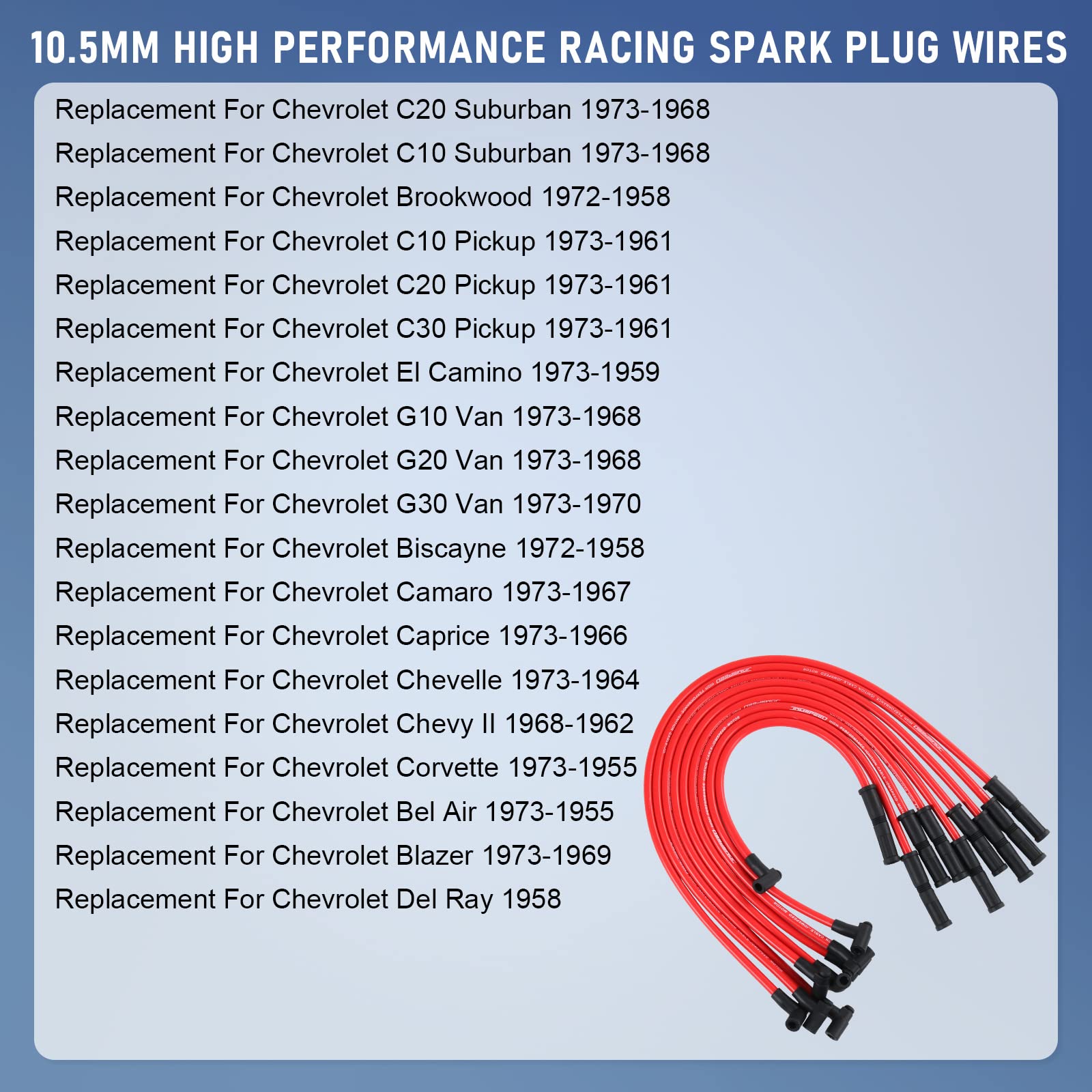 Jdmspeed New Hei Spark Plug Wires Set 90 To Straight Compatible With Sbc Bbc 350 383 400 454 V8 10.5Mm