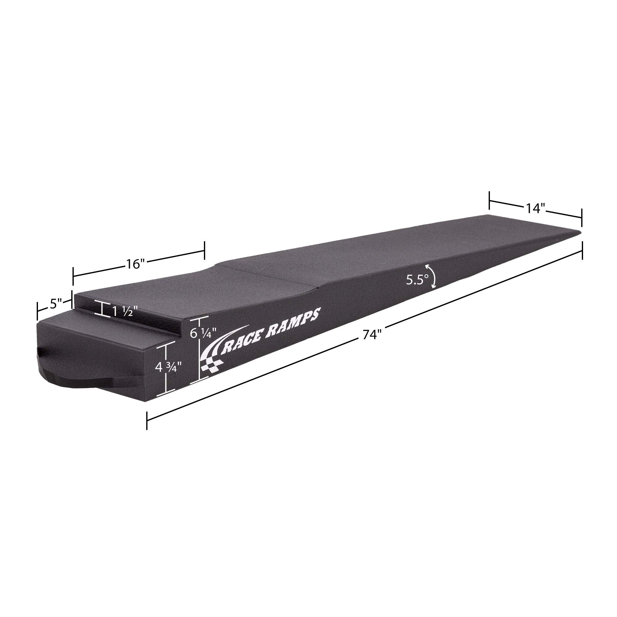 Race Ramps Rr-Tr-7-Flp 7' Trailer Ramp With Cut-Out,Black
