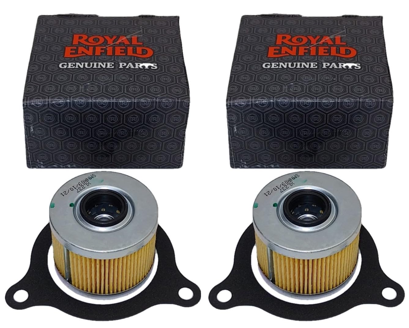 2 Royal Enfield Brand OEM Himalayan & Scram 411 Motorcycle Oil Filters and Seals 88864 RE Housing Gasket. JL Missouri Parts & Mi