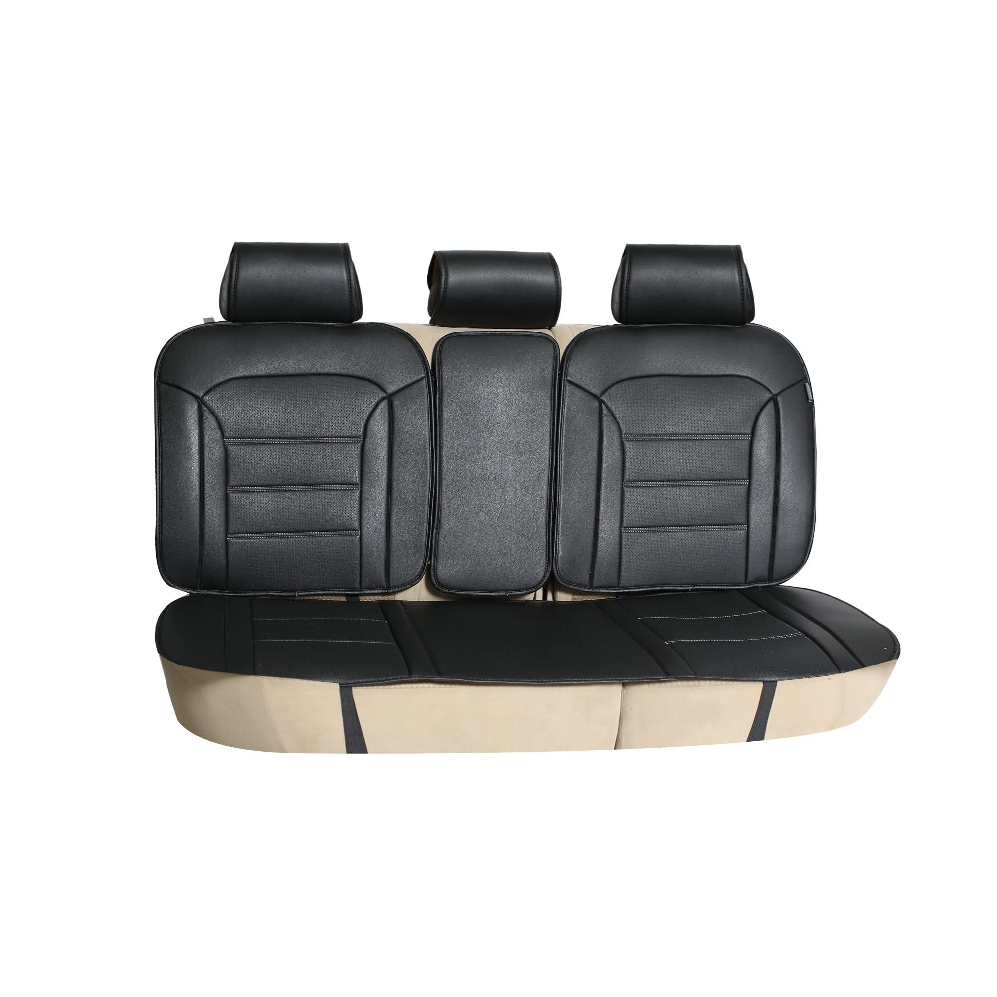 Fh Group Car Seat Cover Cushion - Rear Seat Covers For Cars Trucks Suv, Faux Leather Car Seat Cushions, Waterproof Car Seat Cover Cushion, Universal Fit Car Seat Protector Rear Set Black