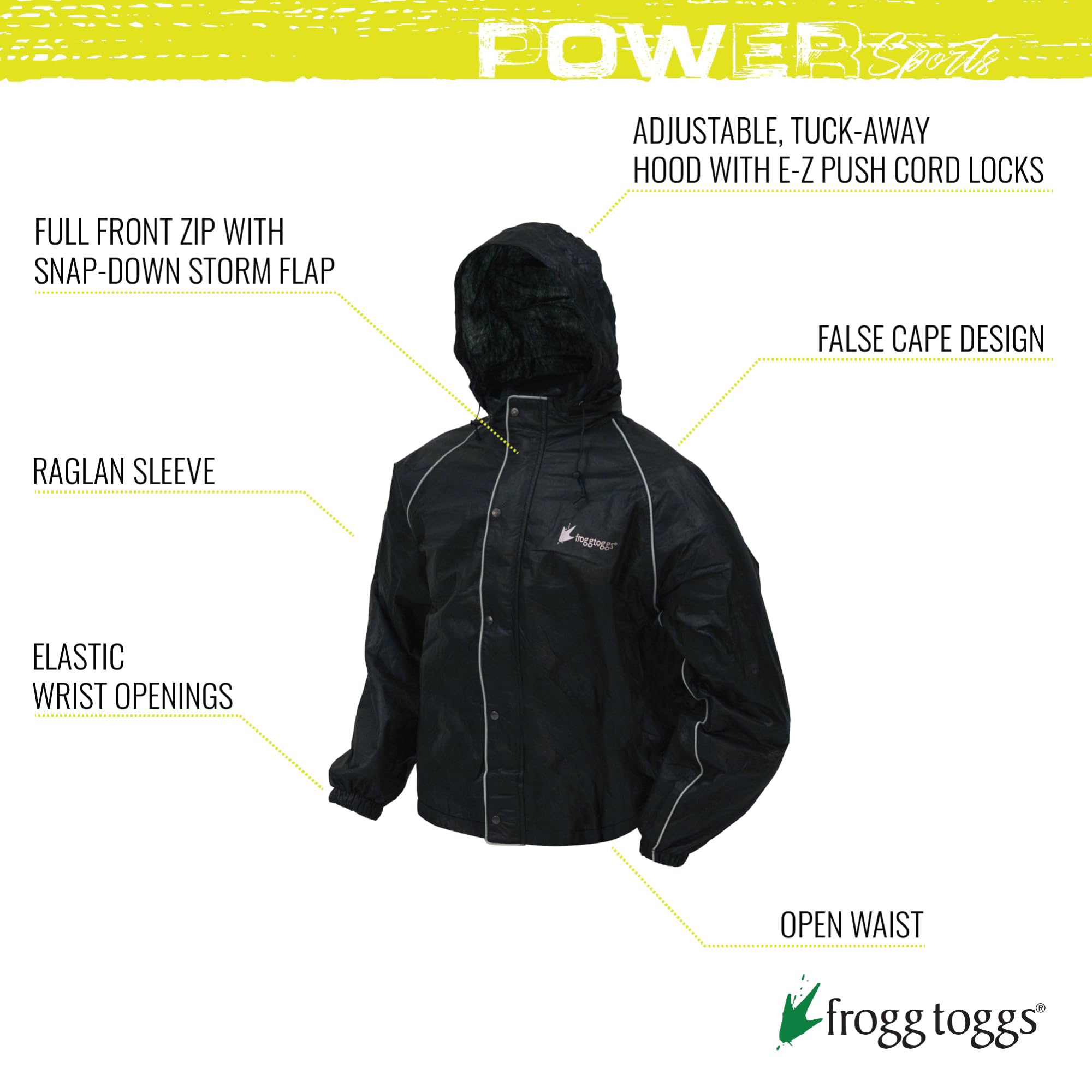 Frogg Toggs Men'S Road Toad Reflective Waterproof Rain Jacket