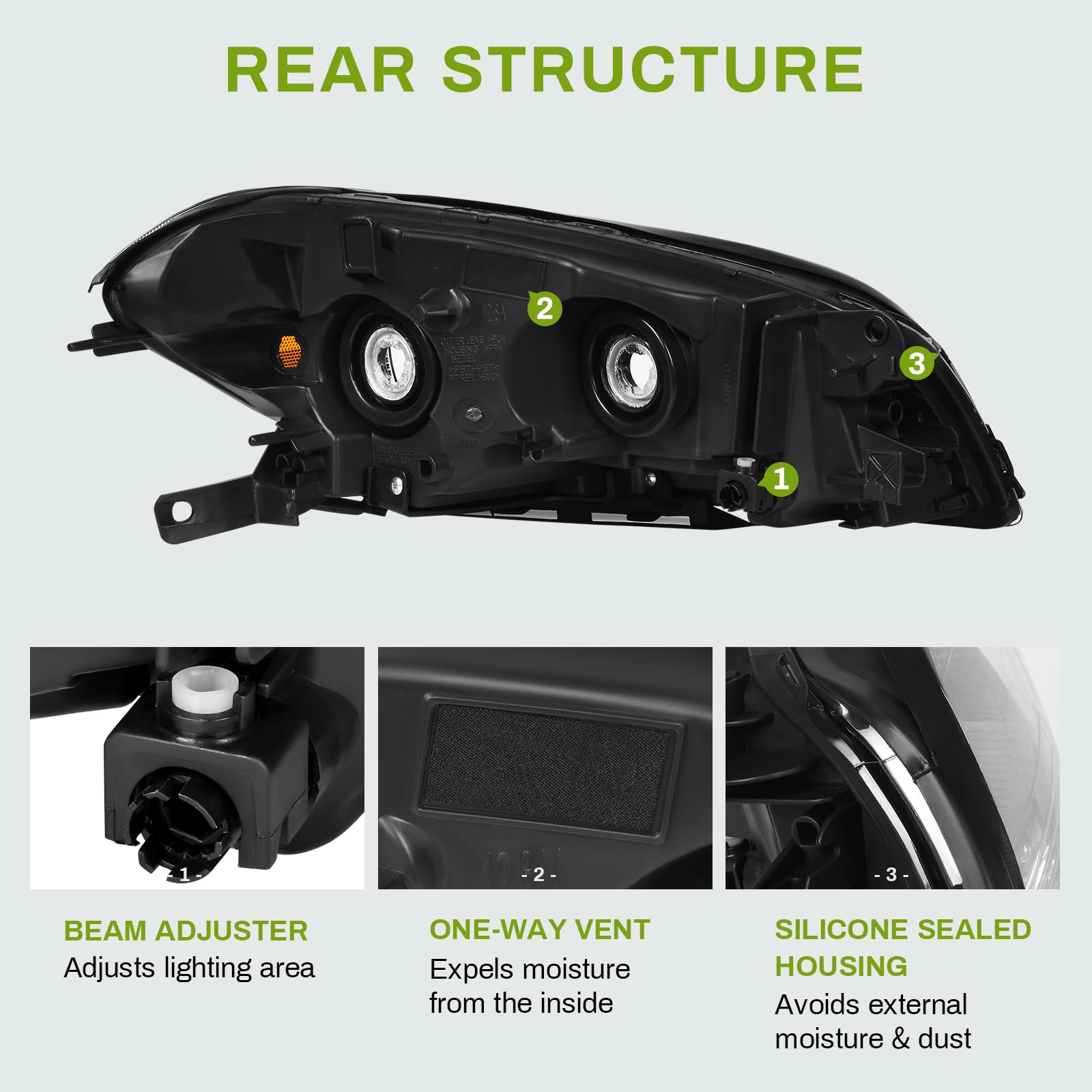 Autosaver88 Headlights Assembly Compatible With 08 09 10 11 12 2008 2009 2010 2011 2012 Chevy Malibu 2008-2012 08-12 Headlamps P