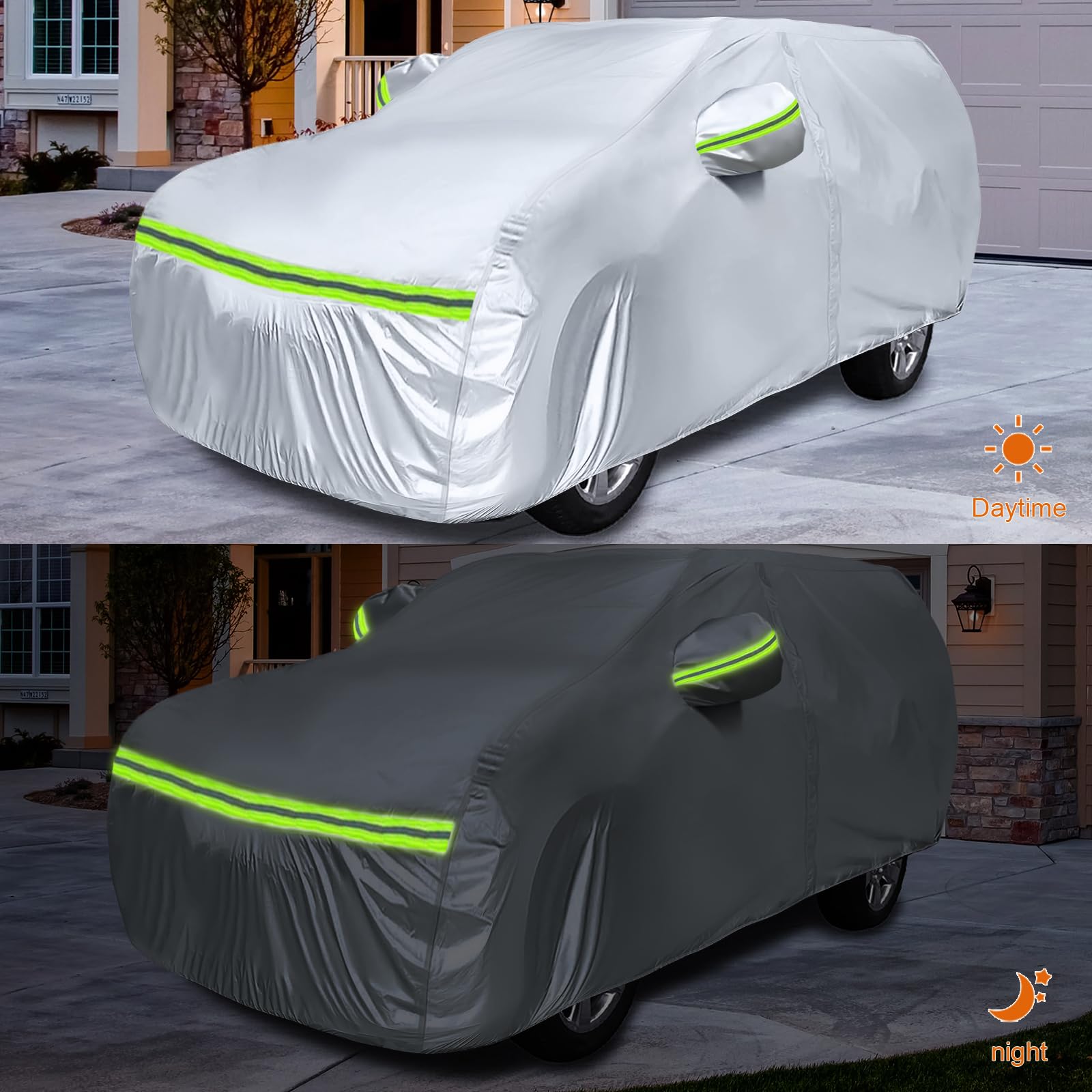 Waterproof Car Covers Replace For 2016-2025 Mercedes Benz Glc 300 350E, 6 Layers Silver All Weather Car Cover With Zipper Door &