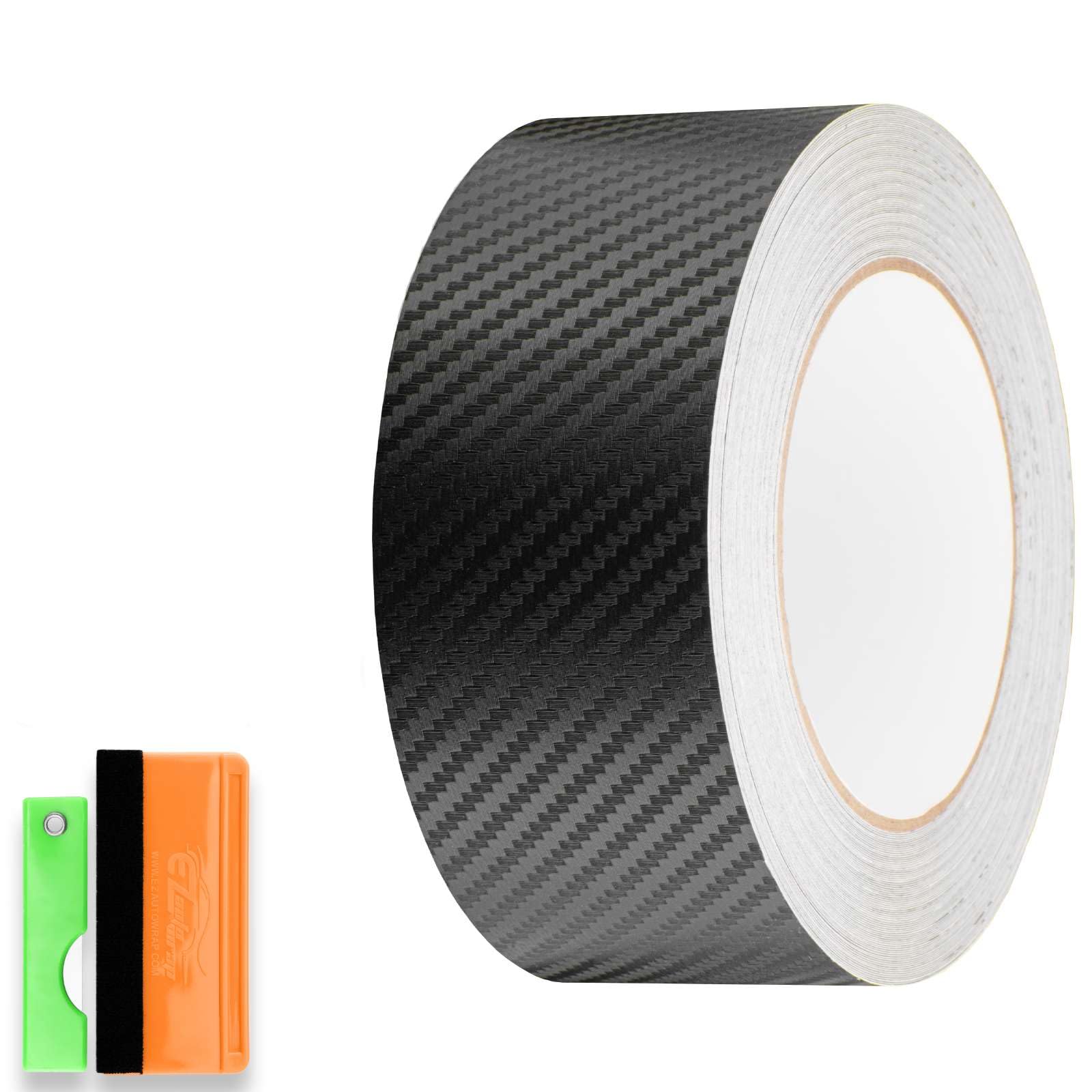 Free Tool Kit 3D Carbon Fiber Black Vinyl Wrap Kit for Black Out Chrome Delete Window Trim Door Trim 2Inch x 25Feet