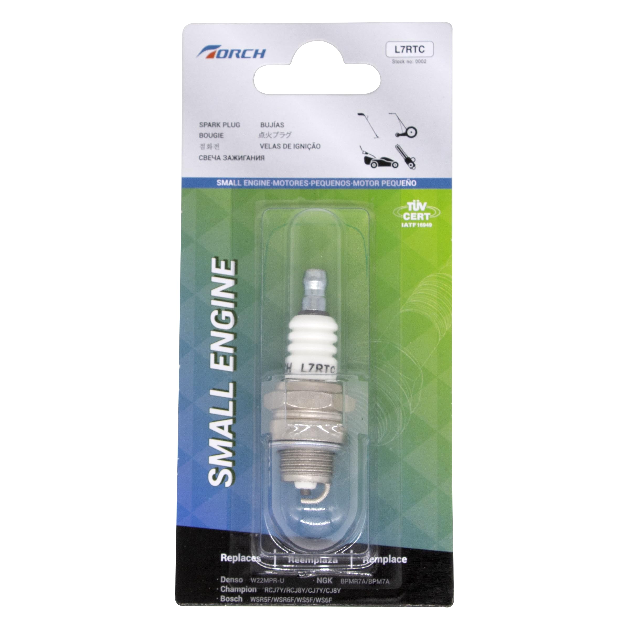 4PK TORCH L7RTC Spark Plug Replace for Champion 859/RCJ7Y 863/RCJ8Y 852/RCJ6Y 853/CJ7Y 848/CJ8Y 858/CJ6Y, for NGK 6703/BPMR7A BP