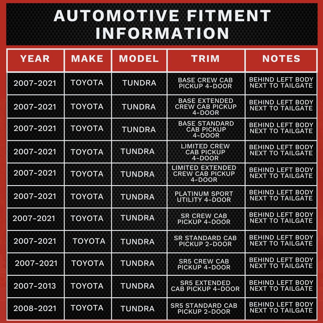 Lift Supports Depot Tailgate Lift Supports for Tundra 2007-2021, Steel, Black, Model PM17066, Direct Fit, Easy Installation