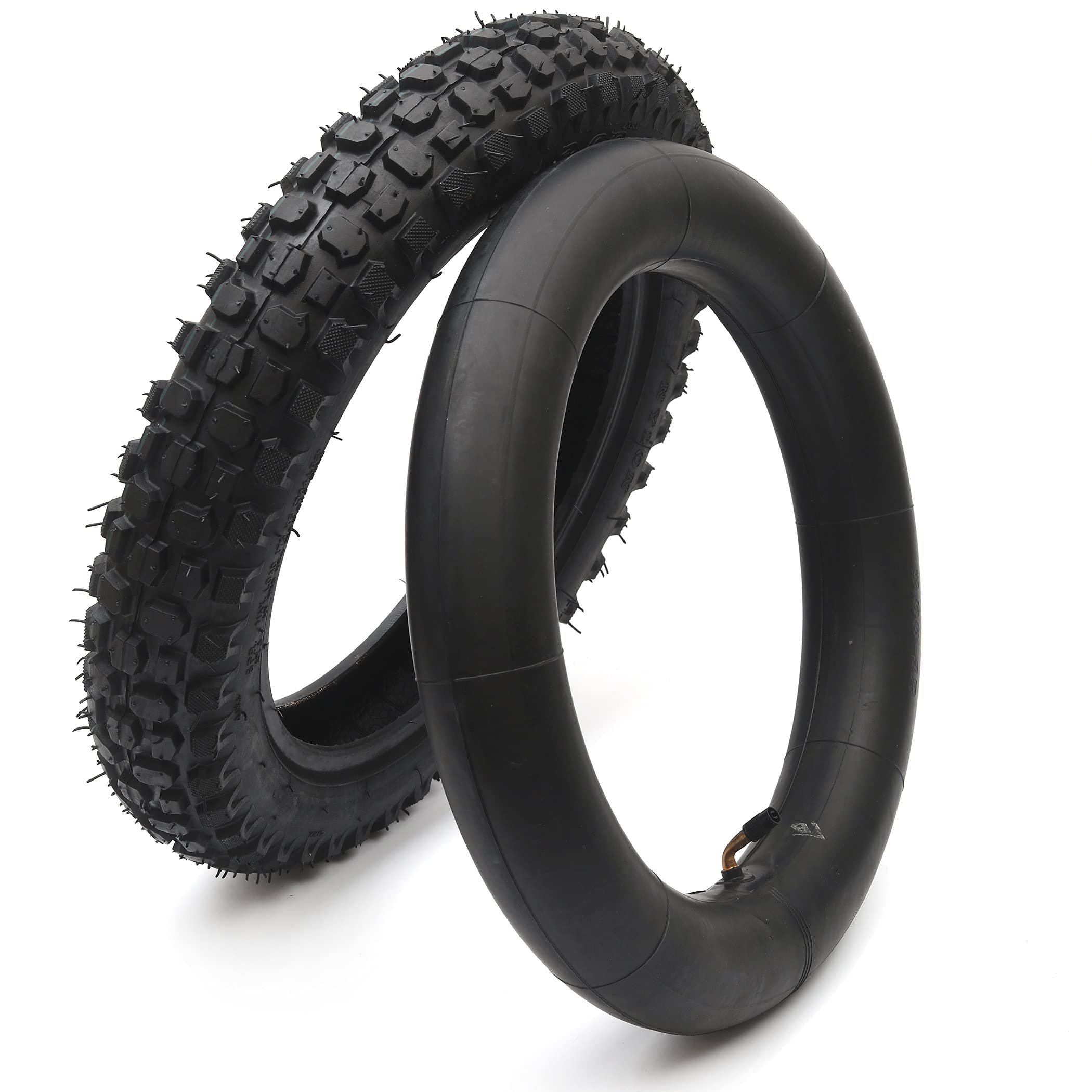 (1 Set) 3.00-12 Dirt Bike Tire And Inner Tube Set - Universal Replacement 80/200-12 Knobby Motocross Bike Tire And Tube For Hond