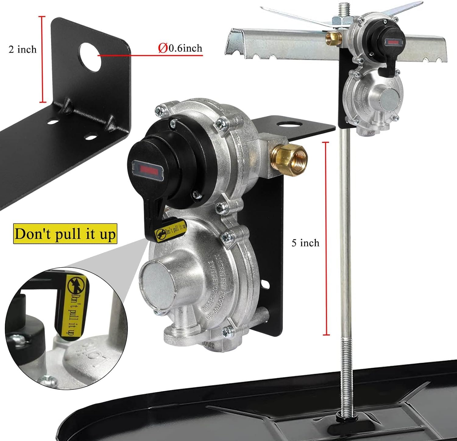 Nqn 2-Stage Automatic Changeover Lp Propane Gas Regulator With Two 18 '' Rv Pigtail Propane Hoses With Gauge, Stainless Braided