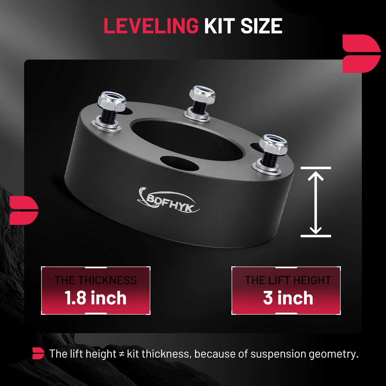 BDFHYK 3'' Front Leveling Lift Kit for 2007-2022 Silverado/GMC Sierra 1500, Aluminum Strut Spacers, 2WD/4WD Compatible
