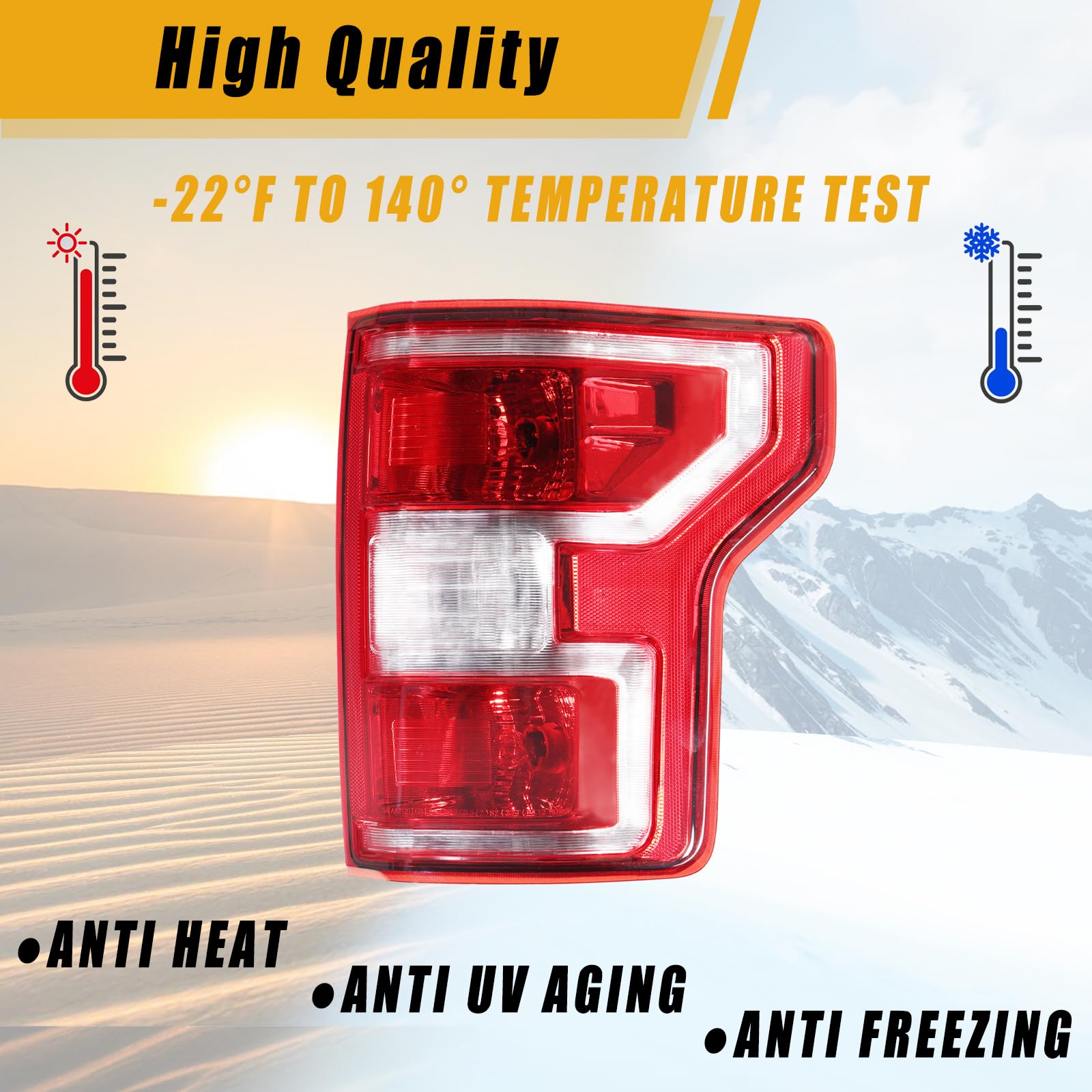Boine F150 Tail Light - Left Driver Side Rear Brake Lamp, Compatible with 2018-2020 Ford F150, Bulb & Harness Included, Model BE051