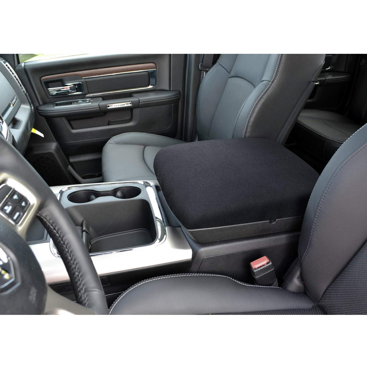 Center Console Armrest Pad Cover For Dodge Ram 1500 2500 3500 4500 5500 Pickup Truck 1993-2023 Black Soft Car Armrest Seat Box P