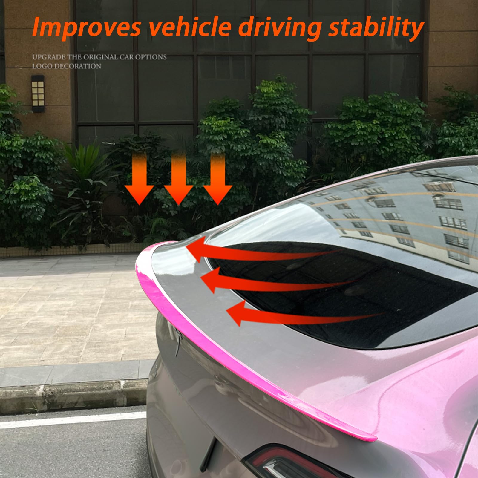YJMOTOR Fit for Tesla Model Y Spoiler Rear Spoiler Wing 2020-2023 2024 Tesla Model Y Rear Trunk Lip, Sporty Appearance Tesla Mod