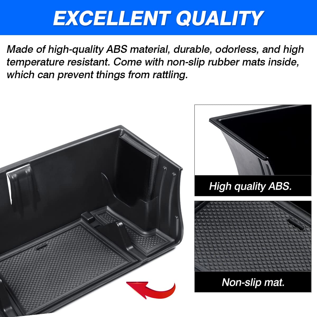 Karltys Center Console Organizer Tray for Land Rover Defender 90 110 130, Durable ABS, Black, Model Karltys1211