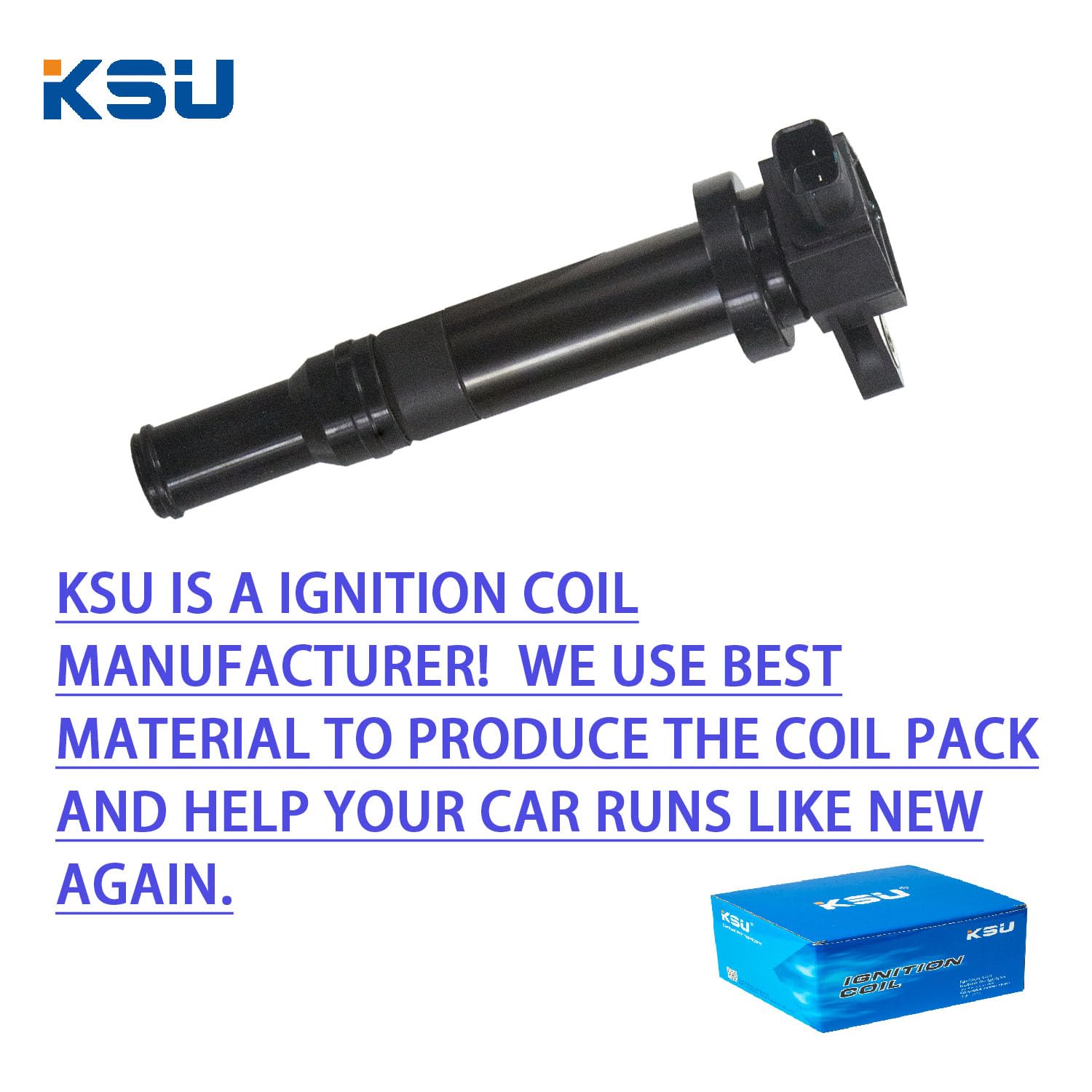 Ksu Coil Pack & Spark Plug Compatible With Hyundai Santa Fe 2.7L V6 2007 2008 2009