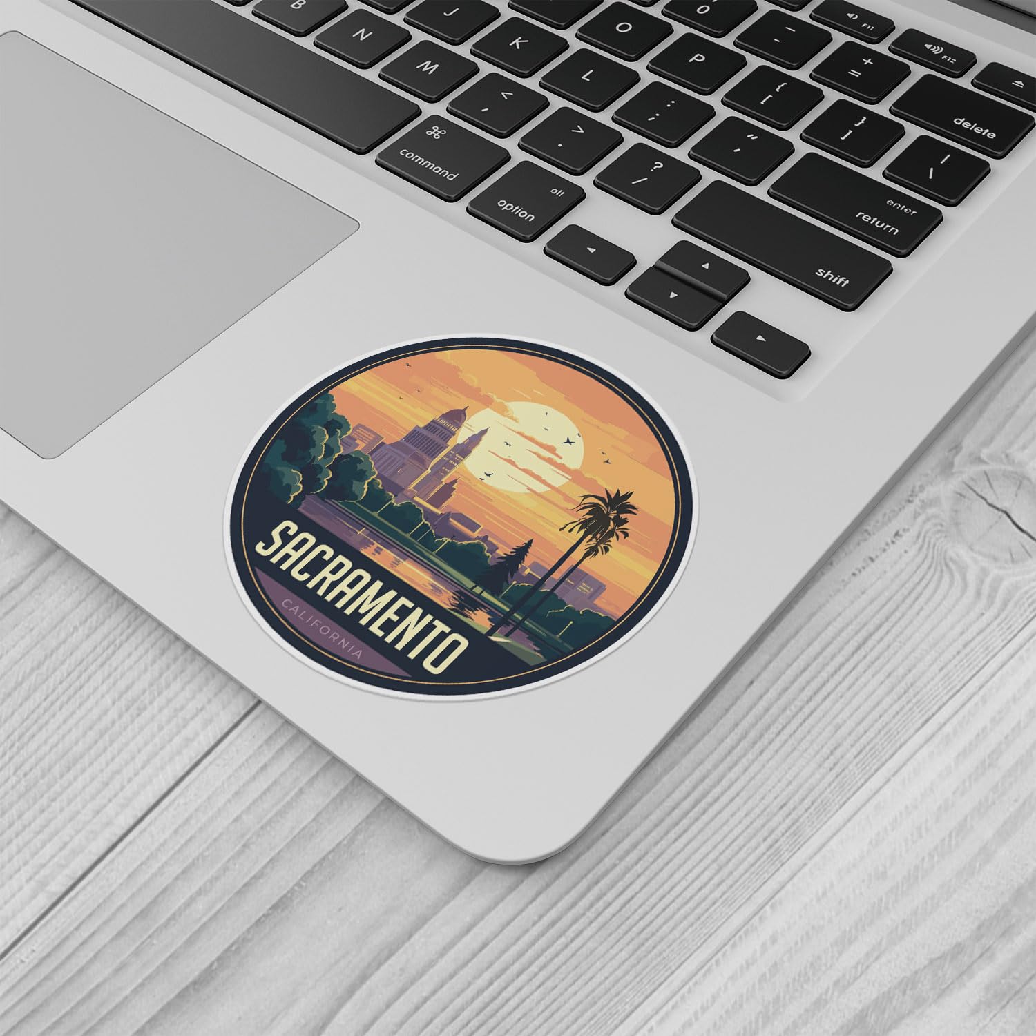 Sacramento City Sticker - Waterproof Vinyl Decal for Car Bumper, Laptop, Water Bottle, Wall, and Window, Size - 5'' Longer Side